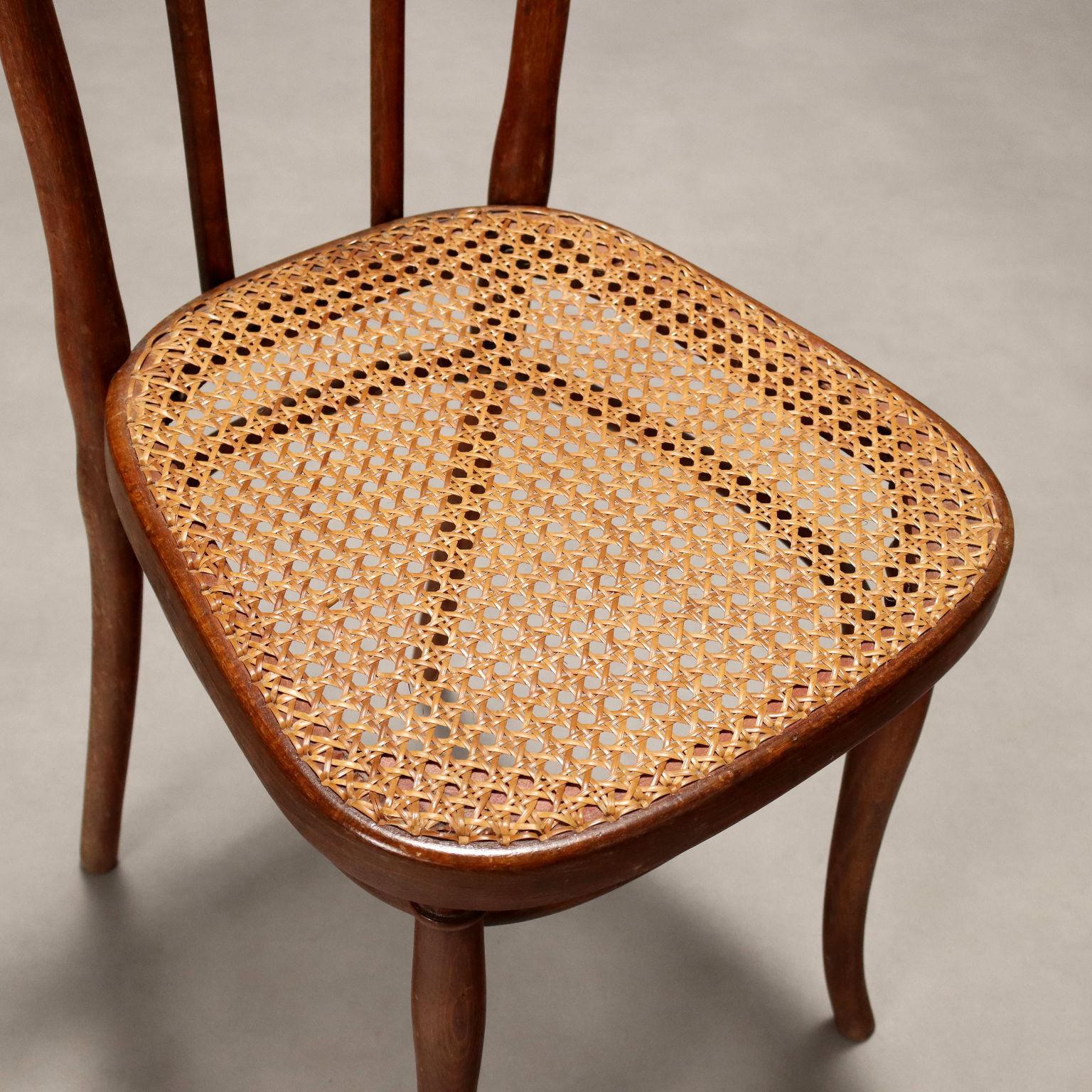 Grupo de 4 sillas Thonet de haya Austria Finales del siglo XIX en Bastante bueno estado para la venta en Milano, IT