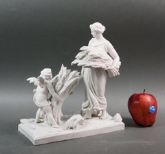 French Allegorical Group in Biscuit Neoclassical Subject Brand of Sévres XIX