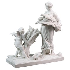 Gruppo Allegorico Francese in Biscuit soggetto Neoclassico marca di Sévres XIX