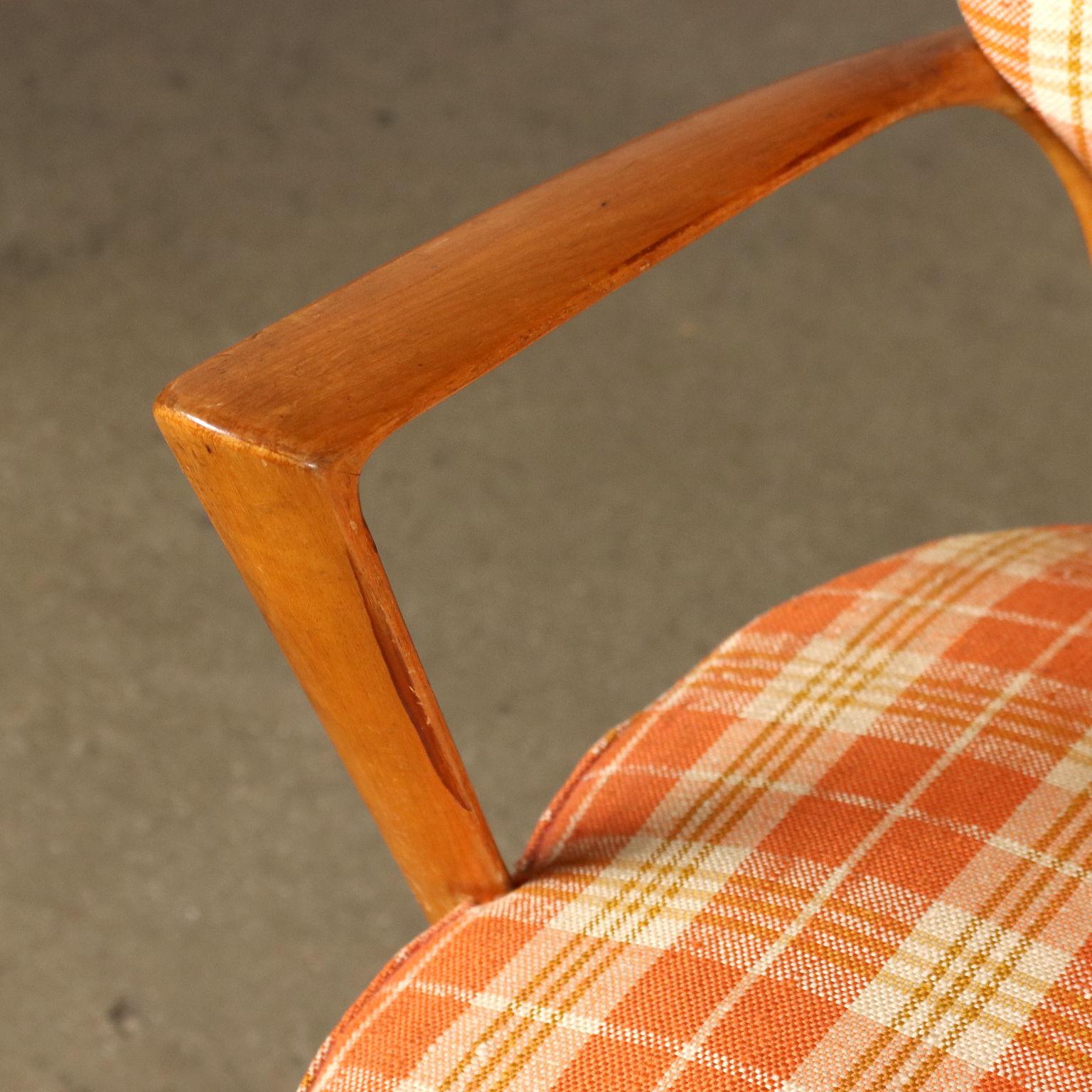 Gruppo di quattro sedie con braccioli Anni 50 In Good Condition For Sale In Milano, IT