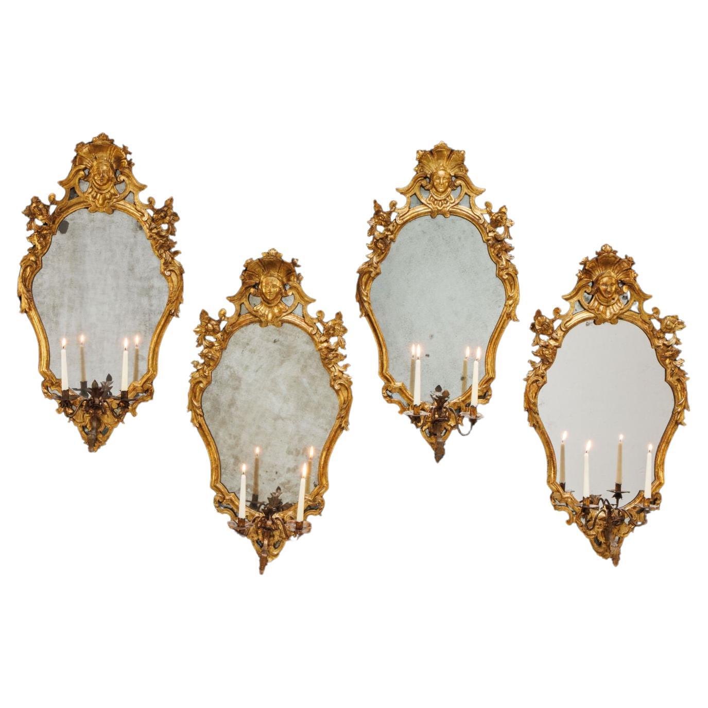 Gruppe von vier Spiegeln. Toskana, erstes Viertel des 18. Jahrhunderts