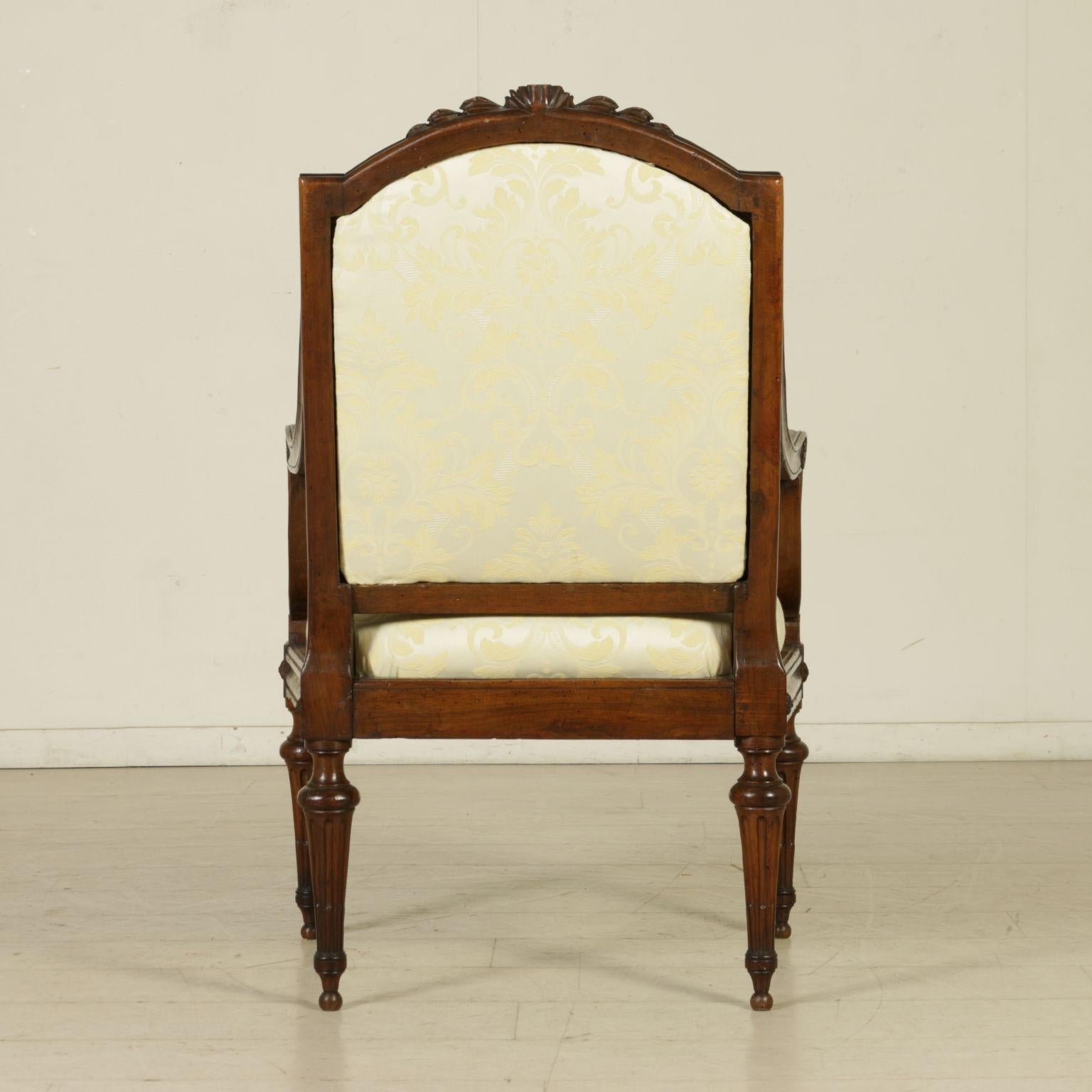 Group of Six Louis XVI Armchairs, in walnut, white and brown For Sale 8