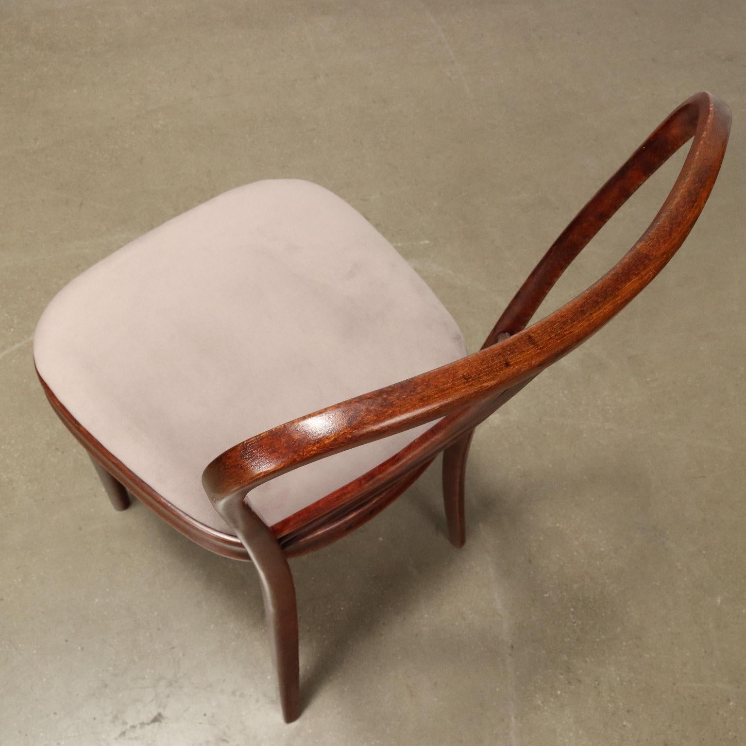 Gruppo di sei Sedie Anni 50-60 seduta in velluto In Excellent Condition In Milano, IT