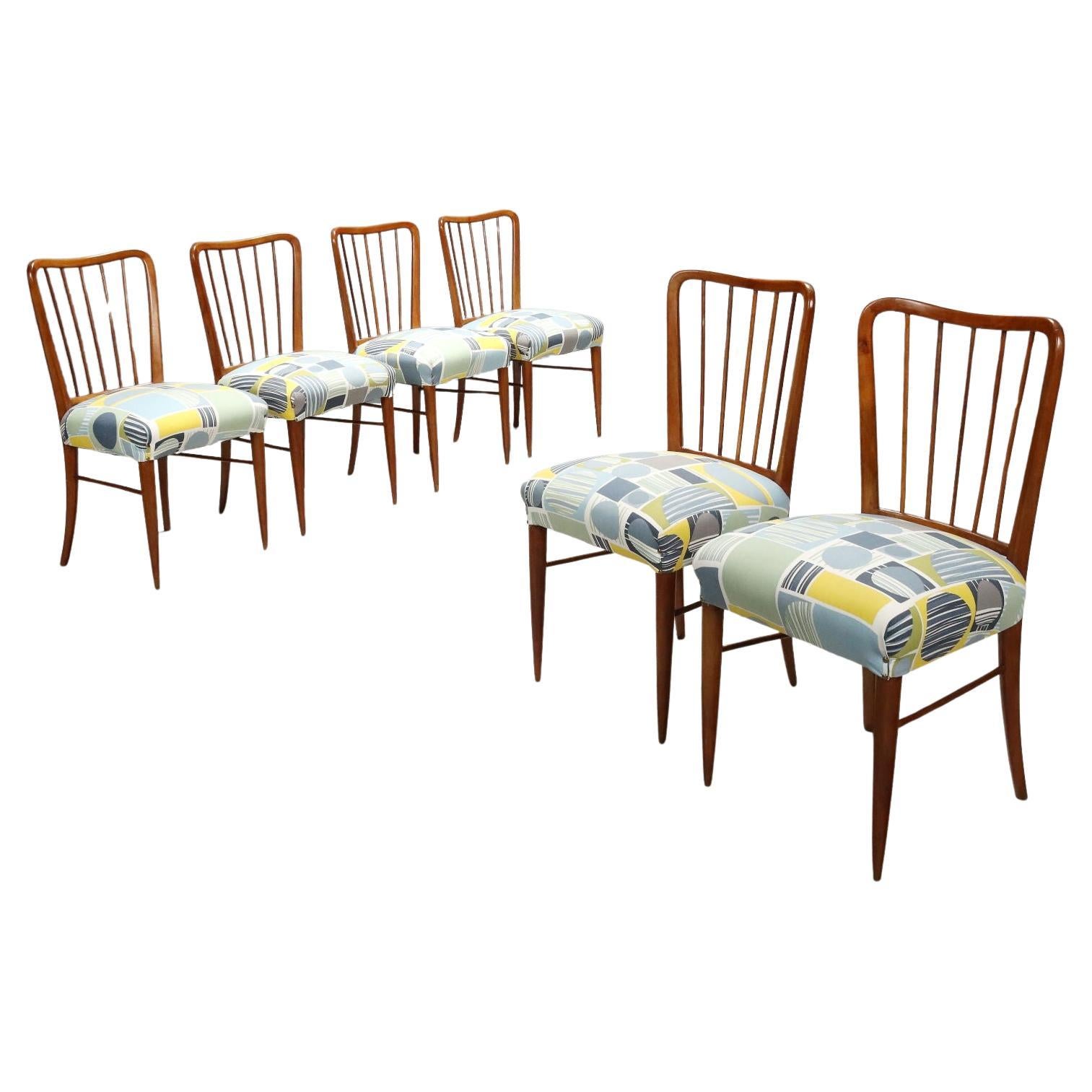 Groupe de six chaises des années 1960