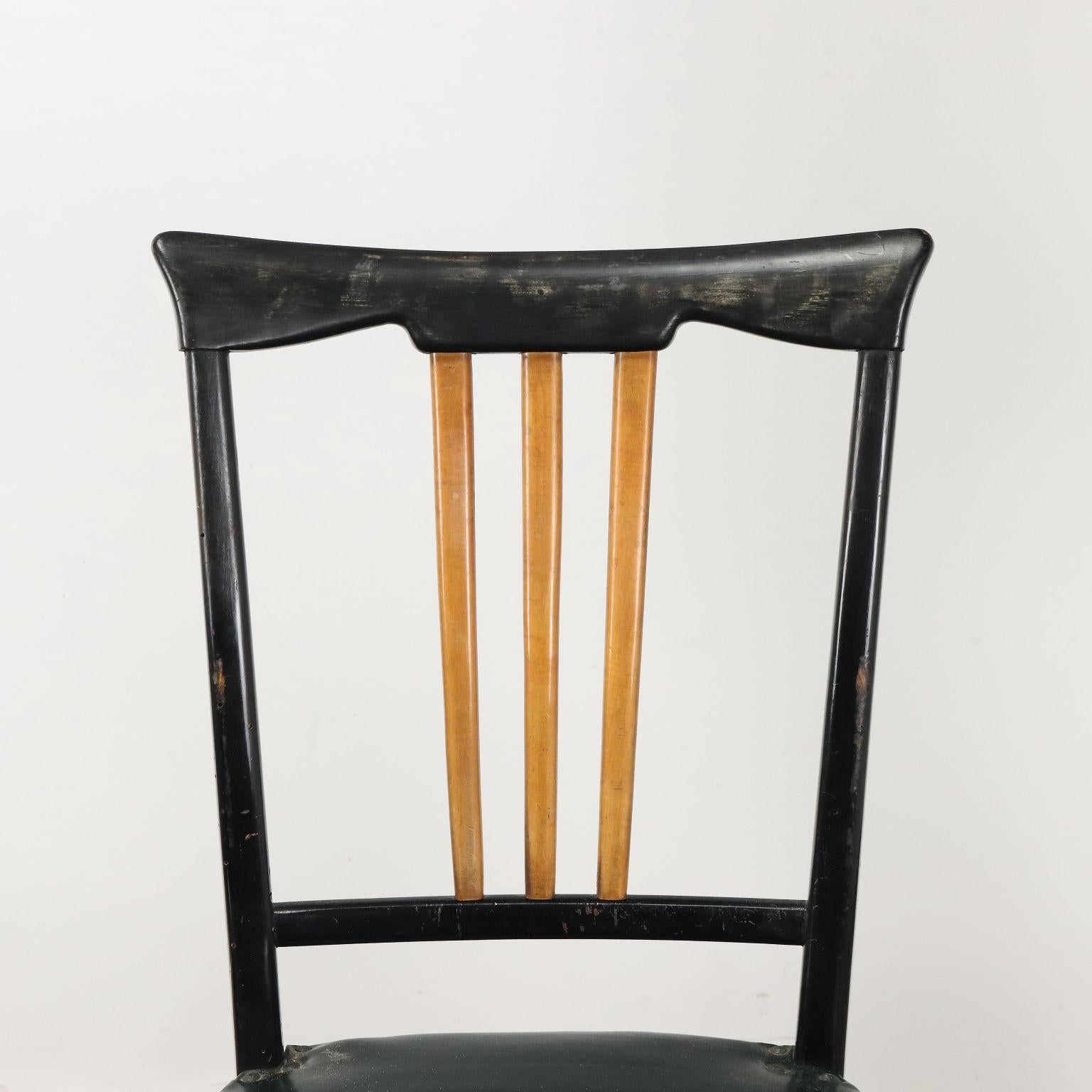 italien Groupe de six chaises des années 1950 en vente