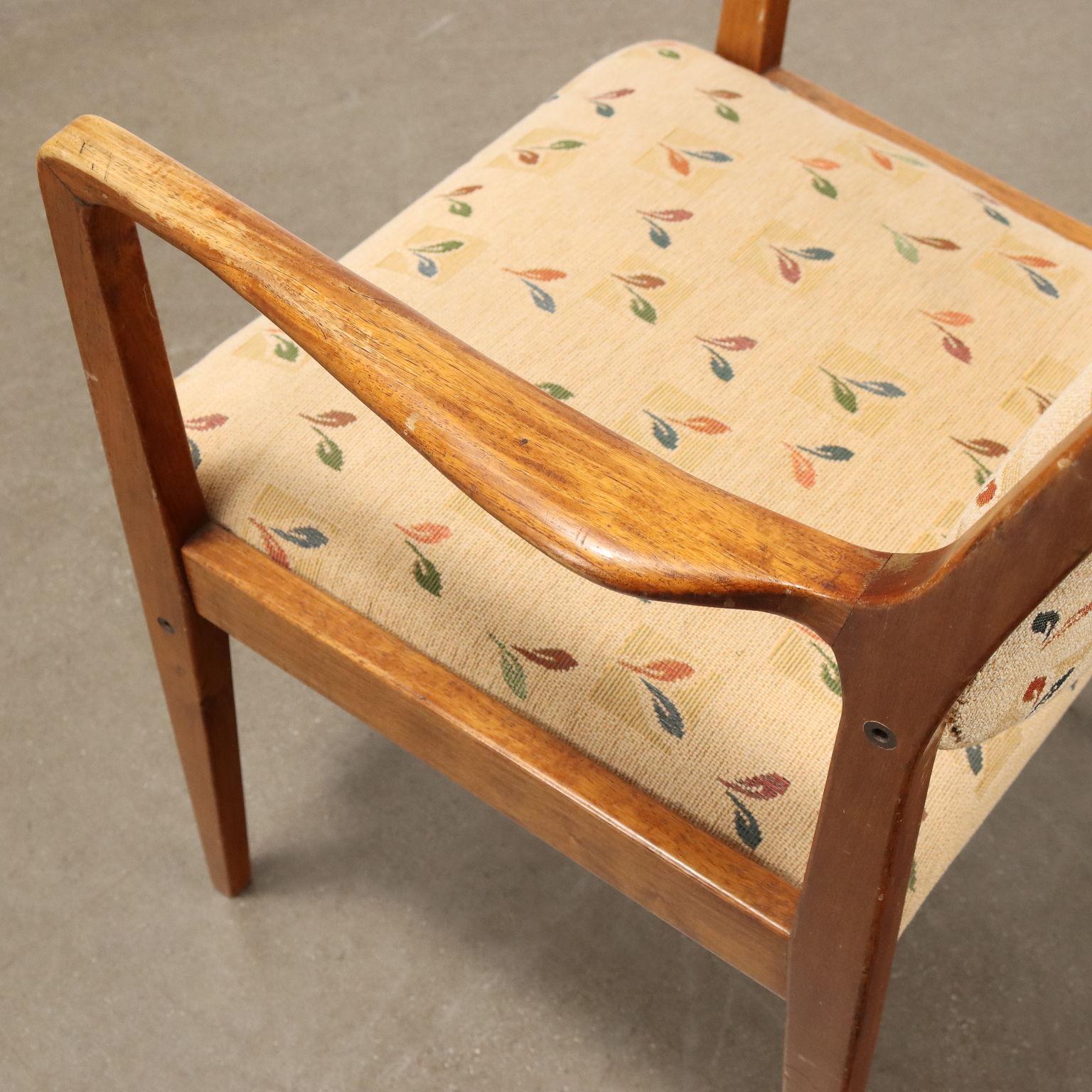 Teint Groupe de trois chaises avec accoudoirs 50s-60s en vente