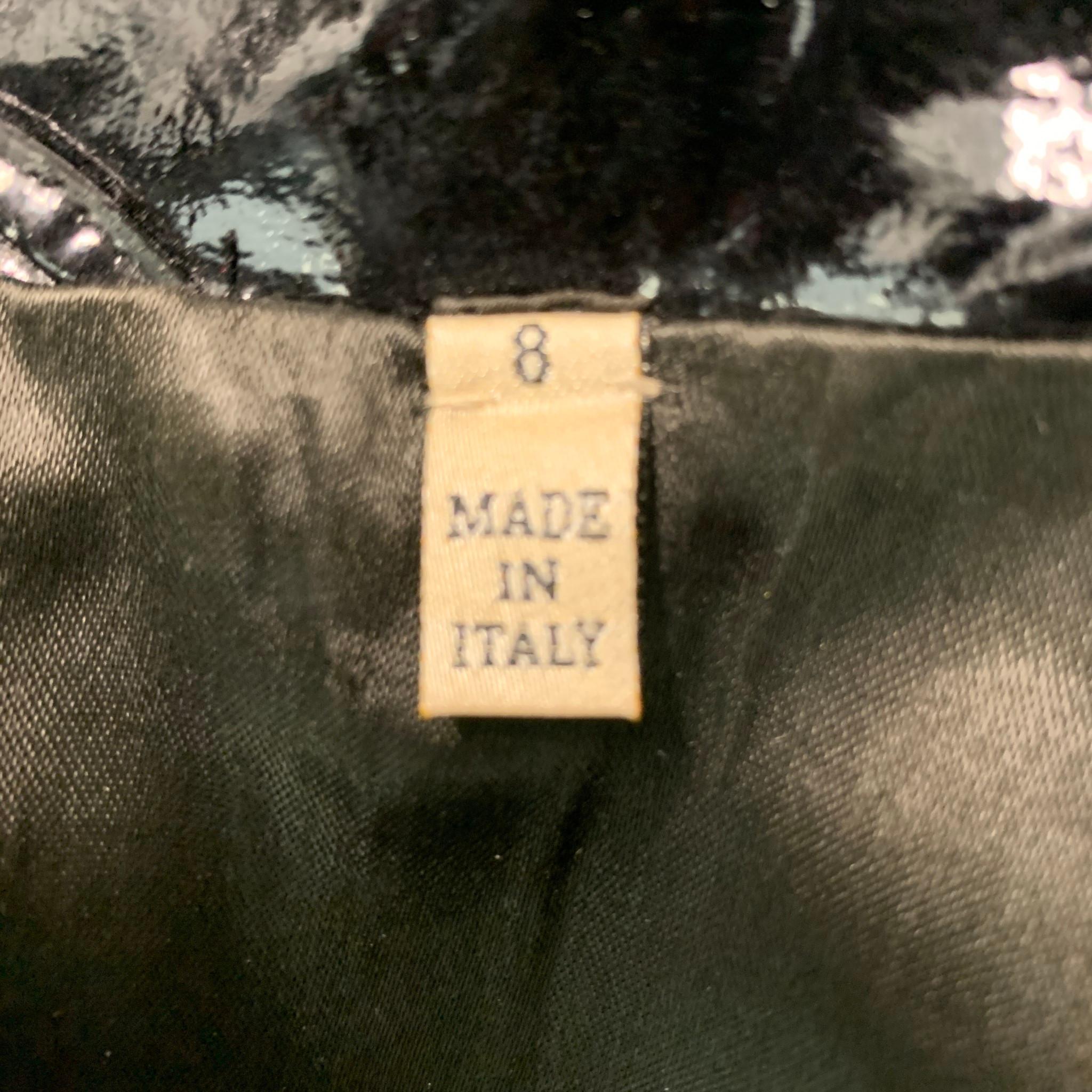 GRUPPO GFT Size 8 Black Goat Belted Jacket 1