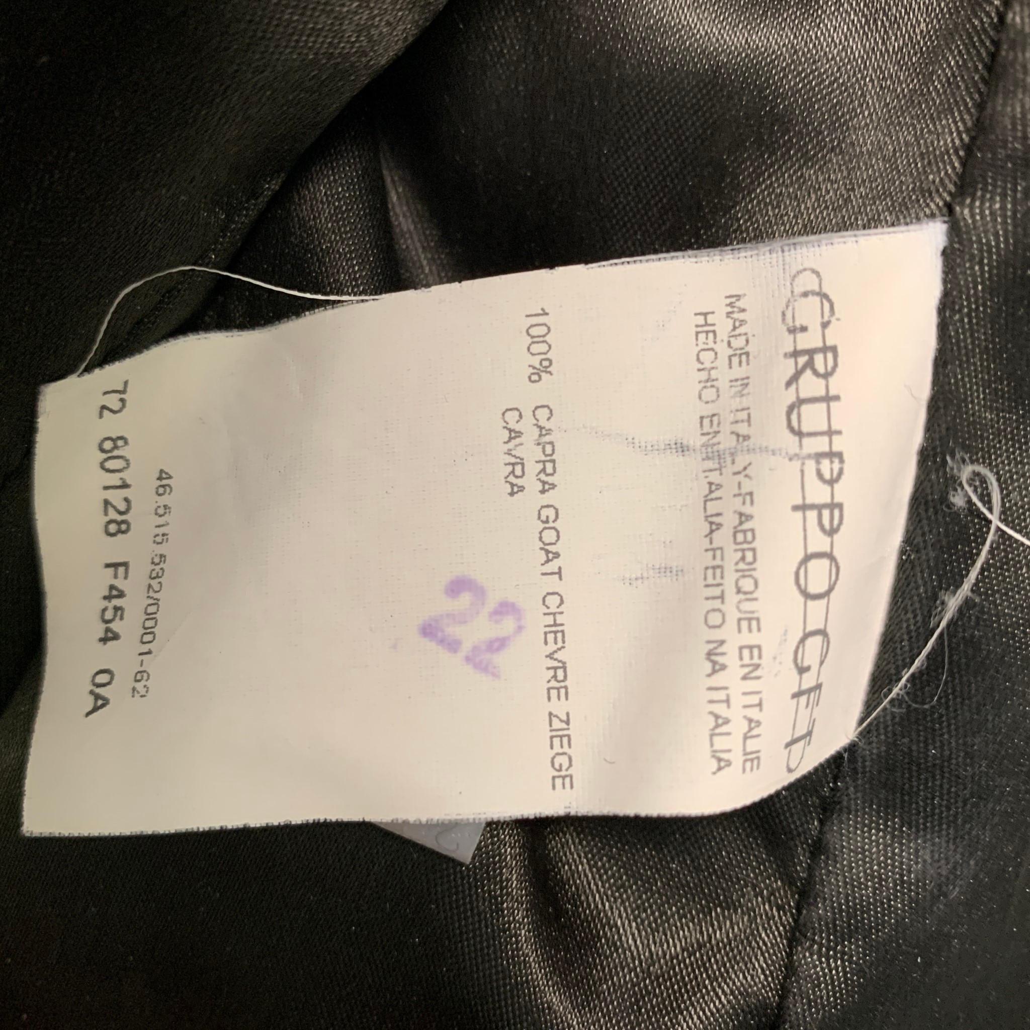 GRUPPO GFT Size 8 Black Goat Belted Jacket 3