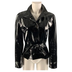 GRUPPO GFT Größe 8 Schwarze Jacke mit Ziegengürtel