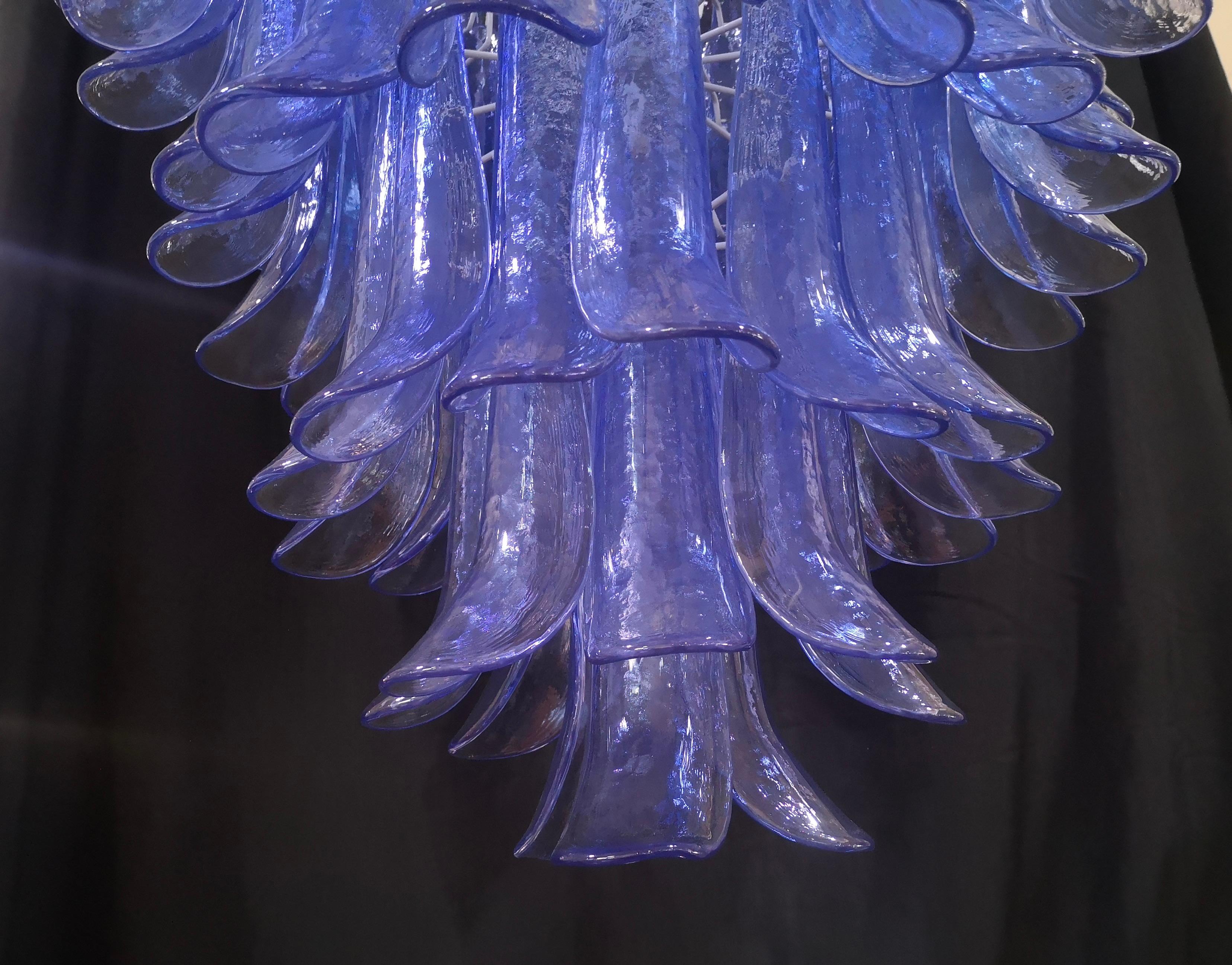 Murano Glass Gruppo Luce made by La Murrina Round Periwinkle Color Chandelier, 2020 For Sale