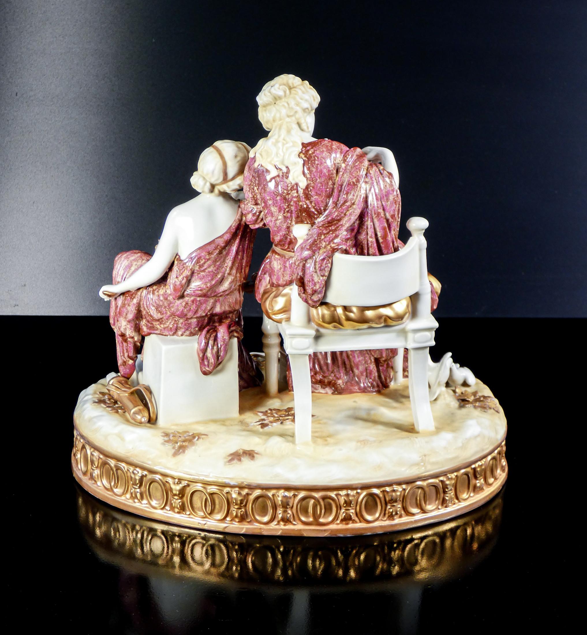 Grupo escultórico de porcelana 