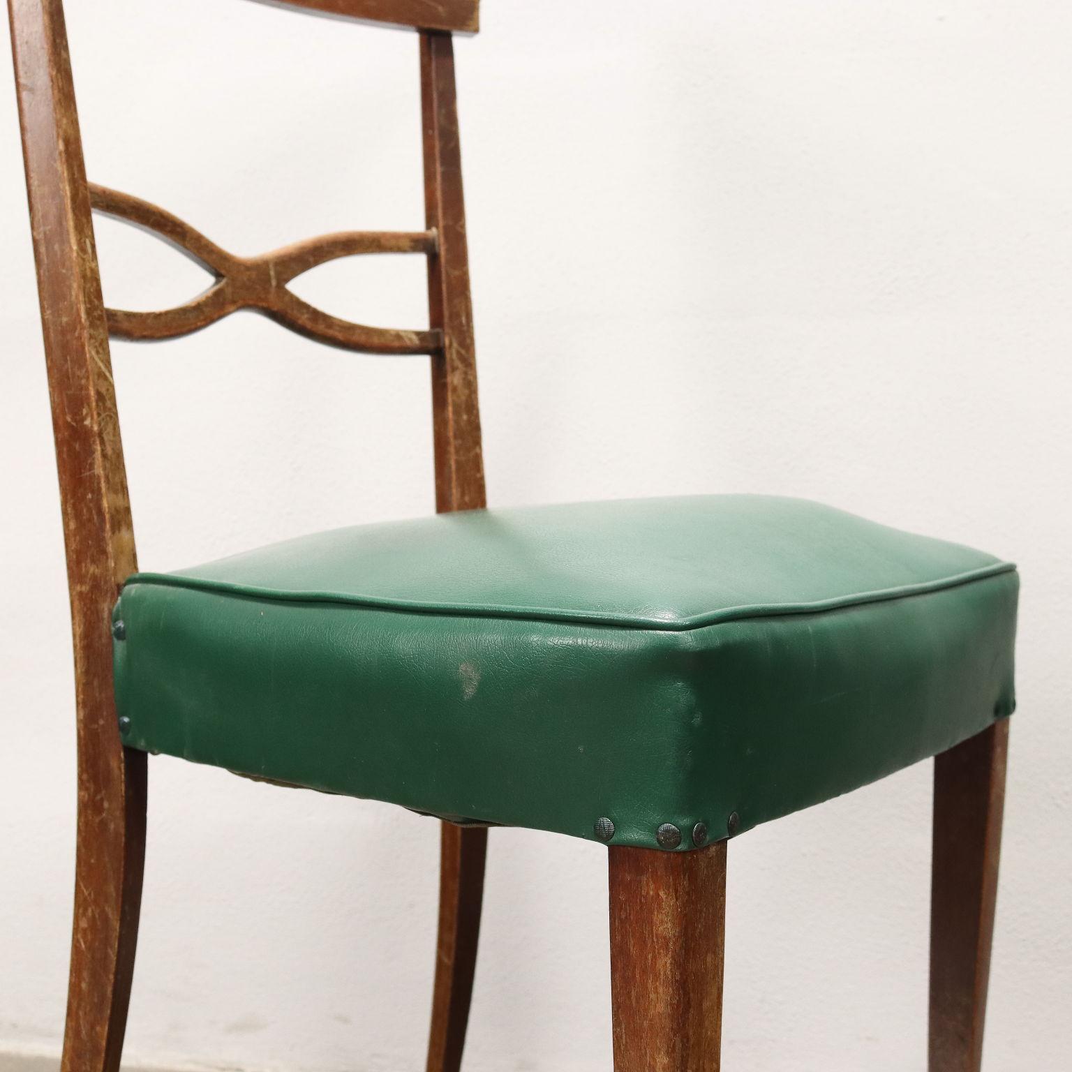 Teint Groupe de six chaises 1950 en vente