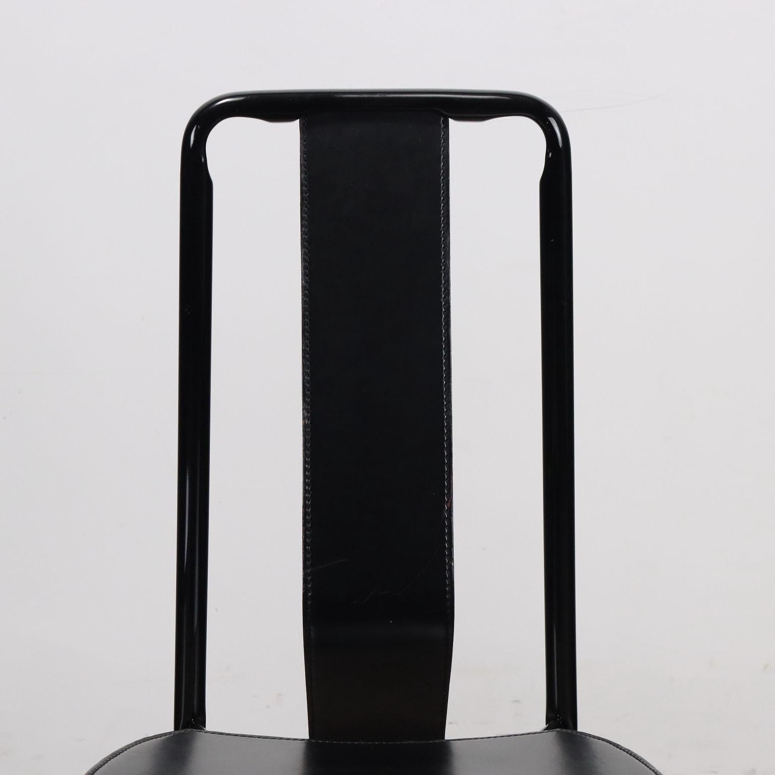 Enameled Gruppo sei Sedie Irma di Achille Castiglioni per Zanotta anni 80
