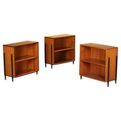 Gruppe von drei Möbeln aus den 1960er Jahren, braun, Teakholz und Formica