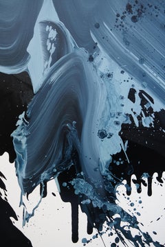 Big Blue - Series Blobs - Colourful Expression, XXXL Format Oil Painting