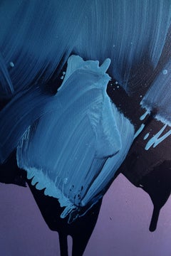 Blue 1, Series Blobs - Contemporary Modern Oil Painting, Colourful Expression