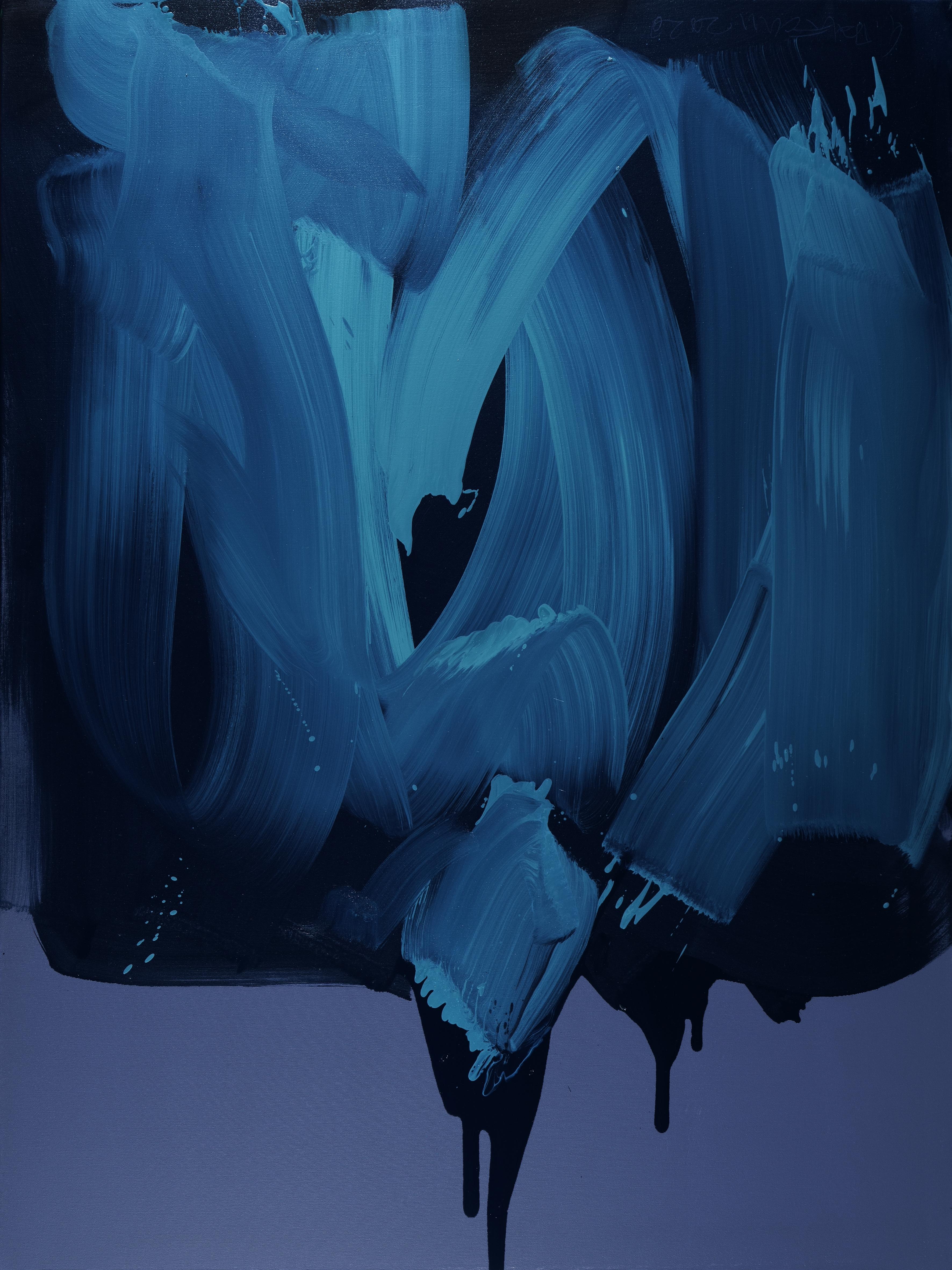Blau 1, Serie Blobs - Contemporary Modern Oil Painting, Farbenfroher Ausdruck