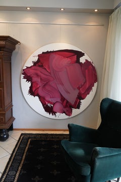 In einem weißen Kreis - Serie Blobs, Contemporary Oil Painting, Colourful Expression