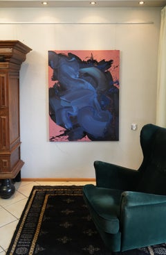 On The Pink 2 - Series Blobs - Contemporary Oil Painting, Colourful Expression