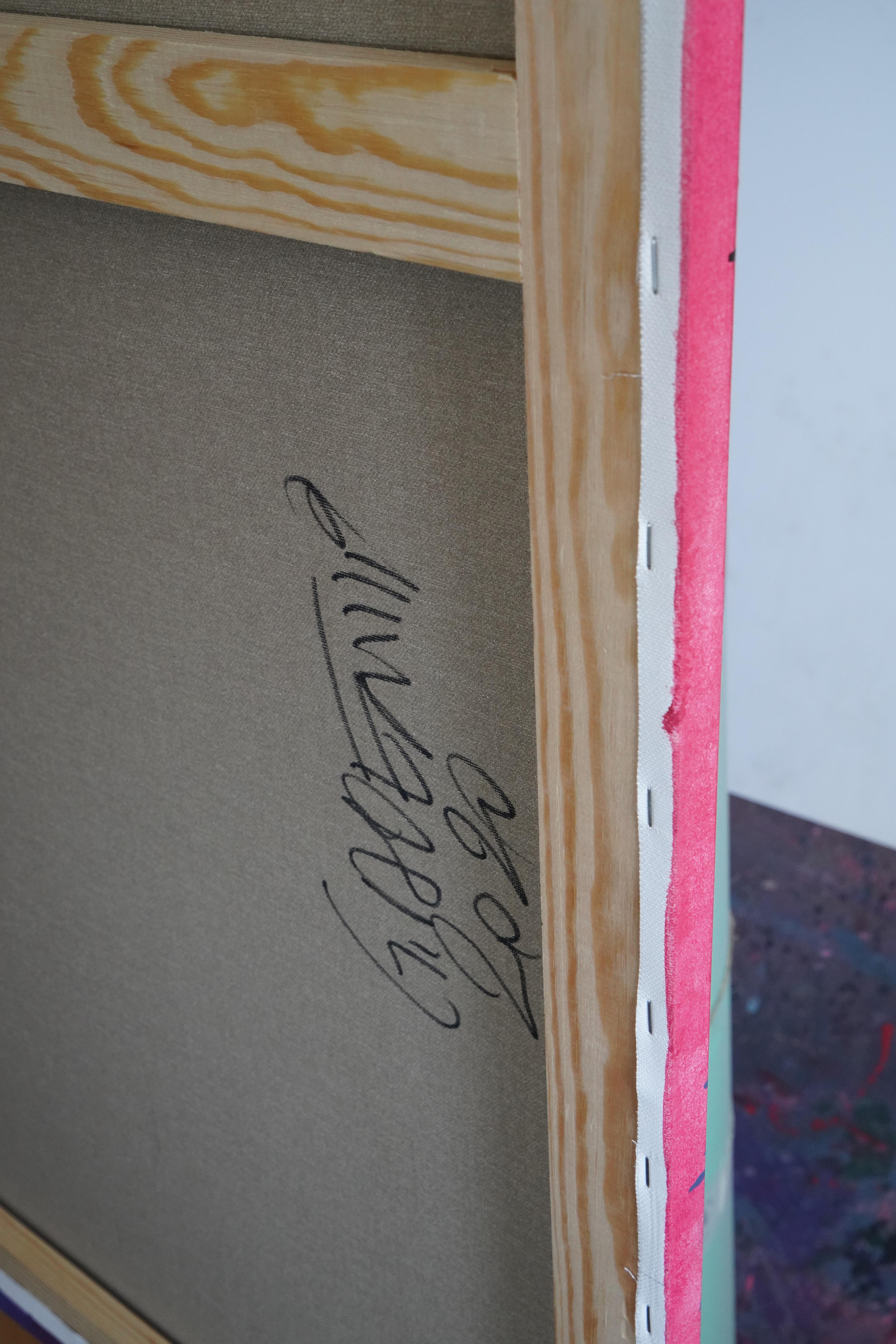 On The Pink - Serie Blobs - Zeitgenössisches Ölgemälde, farbenfrohe Expression im Angebot 2