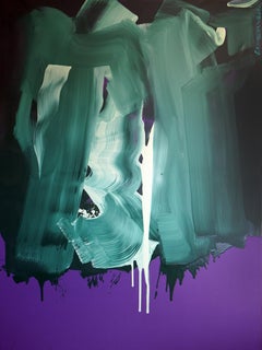 Sulla viola - Serie Blobs - Espressione colorata, formato XL, pittura ad olio