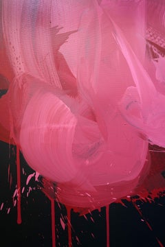 Rosa auf Schwarz – Serie Blüten – farbenfrohes Ölgemälde im XXL-Format