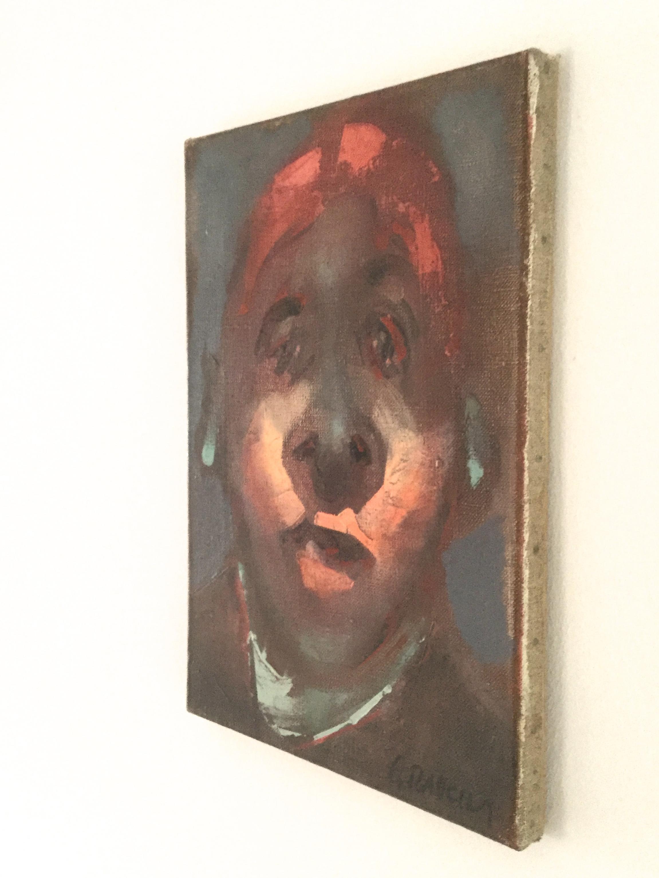 Senza titolo - Ritratto di uomo, pittura ad olio figurativa contemporanea, colorata - Painting di Grzegorz Radecki