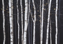 BIRCHES 3 Part 1 + 2 - Contemporary Atmospheric Landscape, Modern Painting
