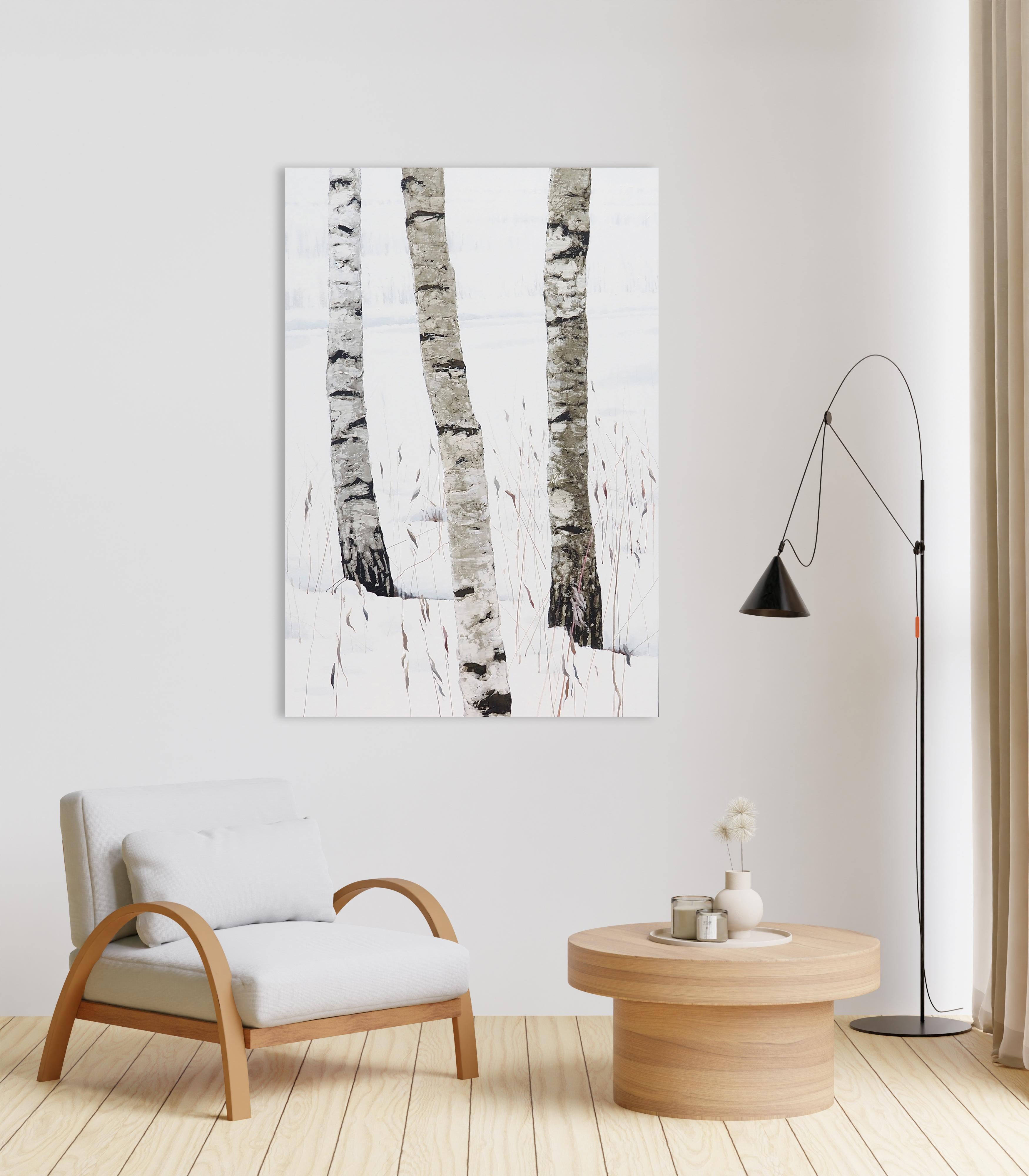 BIRCHES -  Part 2,  Contemporary Atmospheric  Landscape, Modern Painting For Sale 2