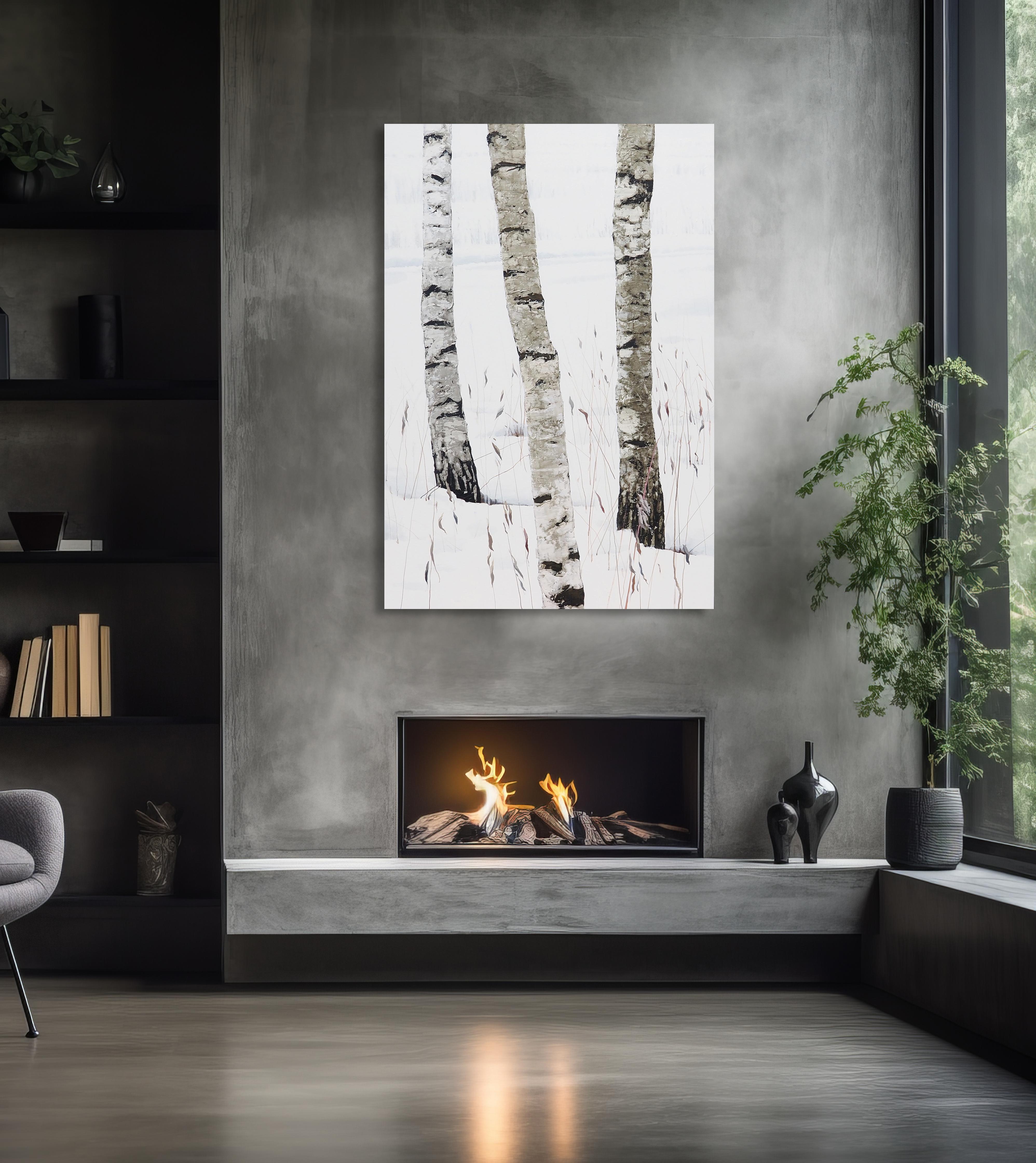 BIRCHES -  Part 2,  Contemporary Atmospheric  Landscape, Modern Painting For Sale 3