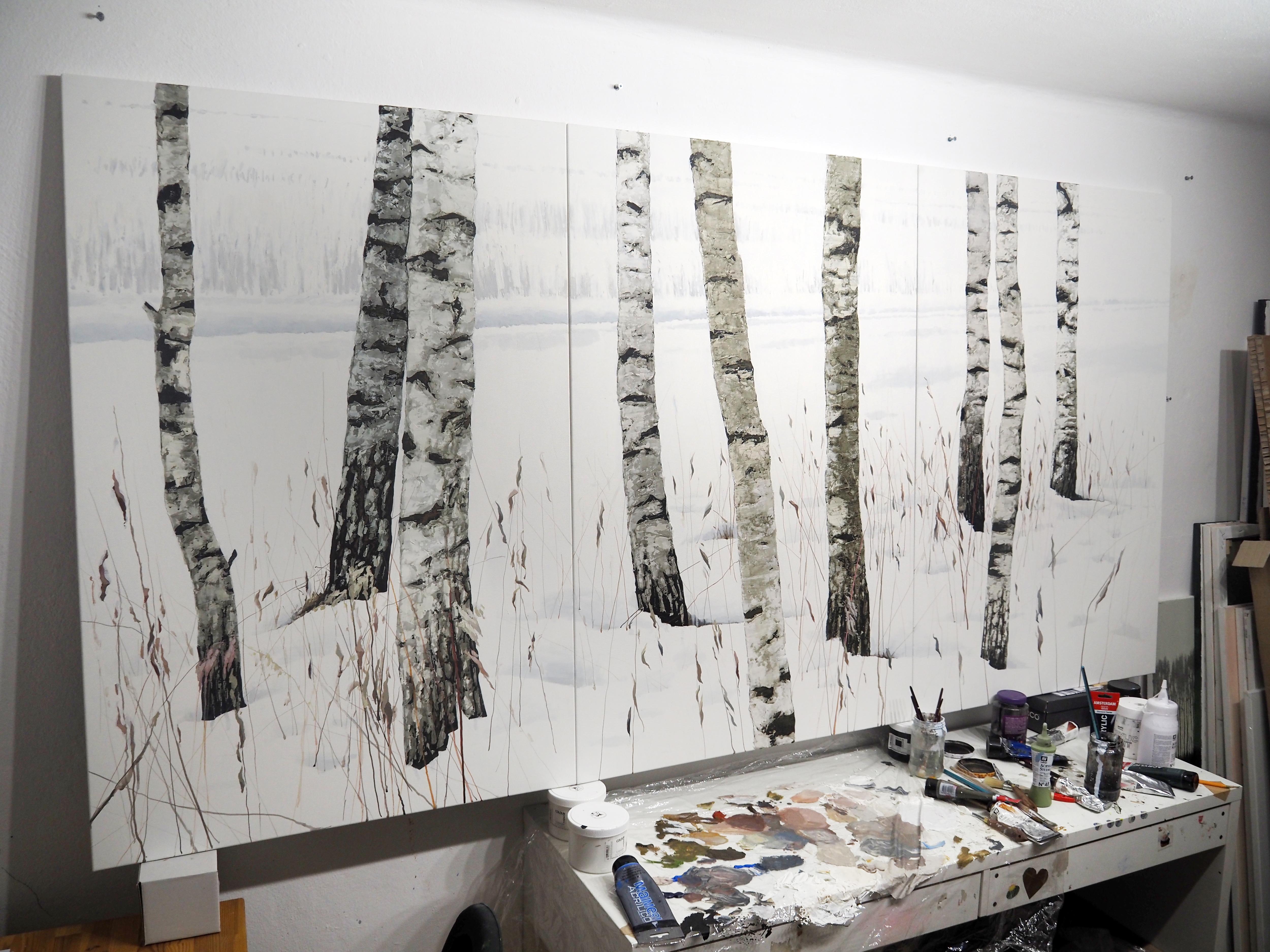 BIRCHES -  Part 2,  Contemporary Atmospheric  Landscape, Modern Painting For Sale 5
