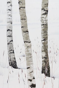 BIRCHES -  Part One,  Atmosphérique Contemporary  Paysage, peinture moderne