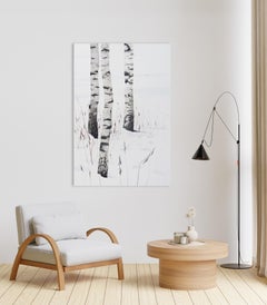 BIRCHES -  3  Atmosphérique Contemporary  Paysage, peinture moderne