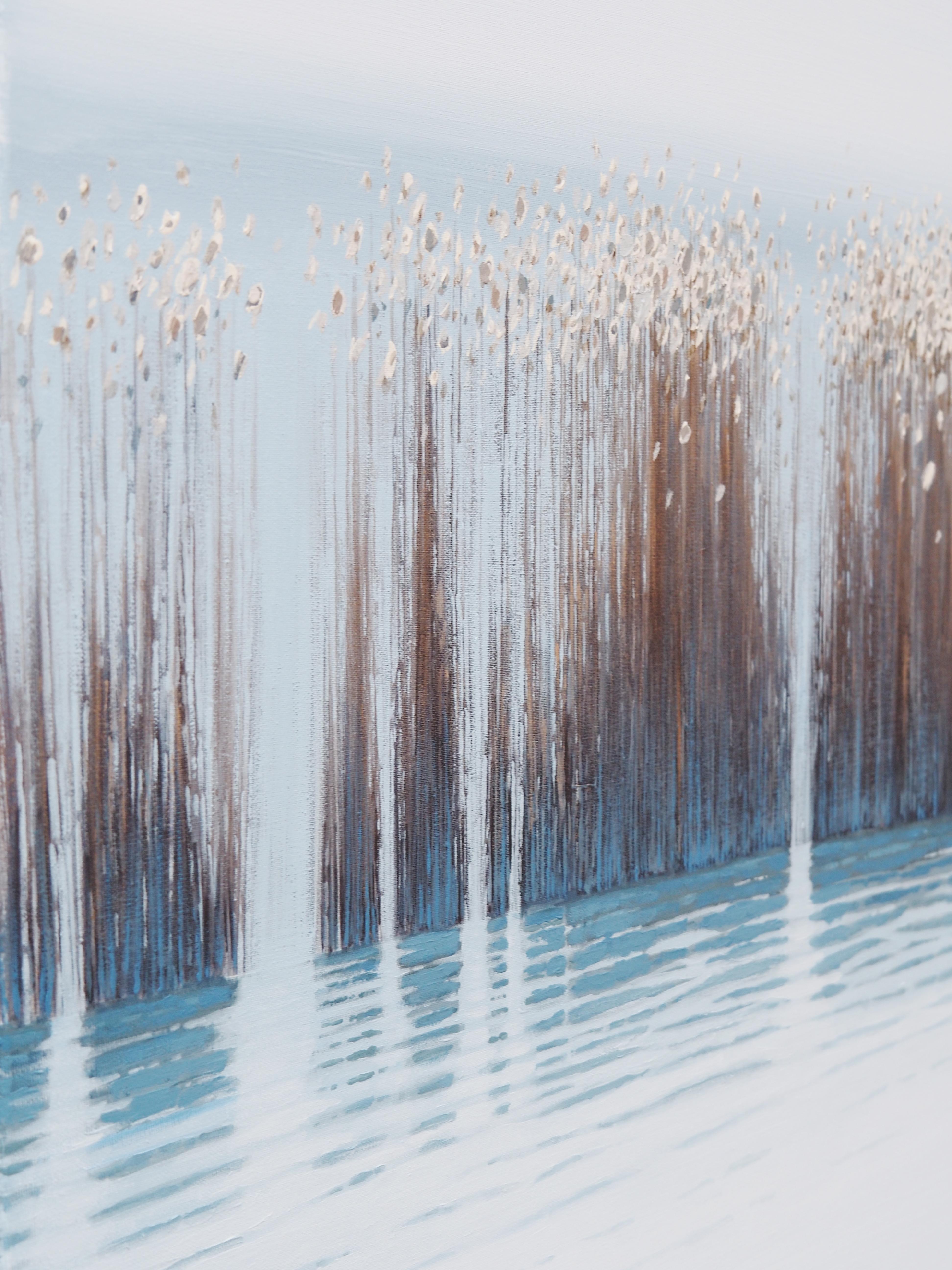 A few words of the artist about his art:

When i painting landscapes, I usually choose simple geometric arrangements, contrasts of verticals and levels. I juxtapose the smooth surface of the sky with the rough texture of earth or grass. 
I paint
