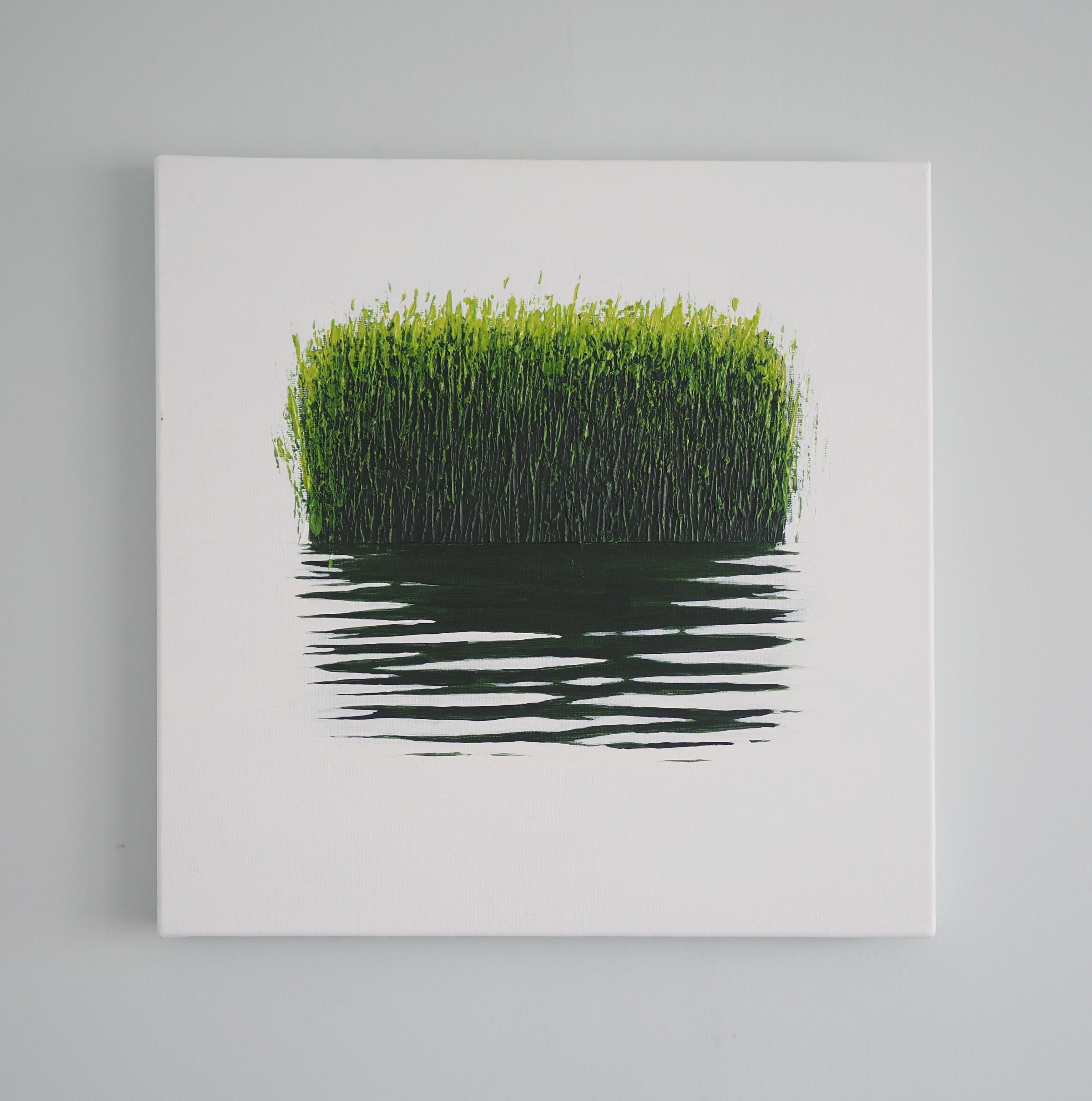 GRASSES  V - Atmospheric Landscape, Modern Seascape Painting  1