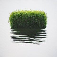 GRASSES  V - Atmospheric Landscape, Modern Seascape Painting 