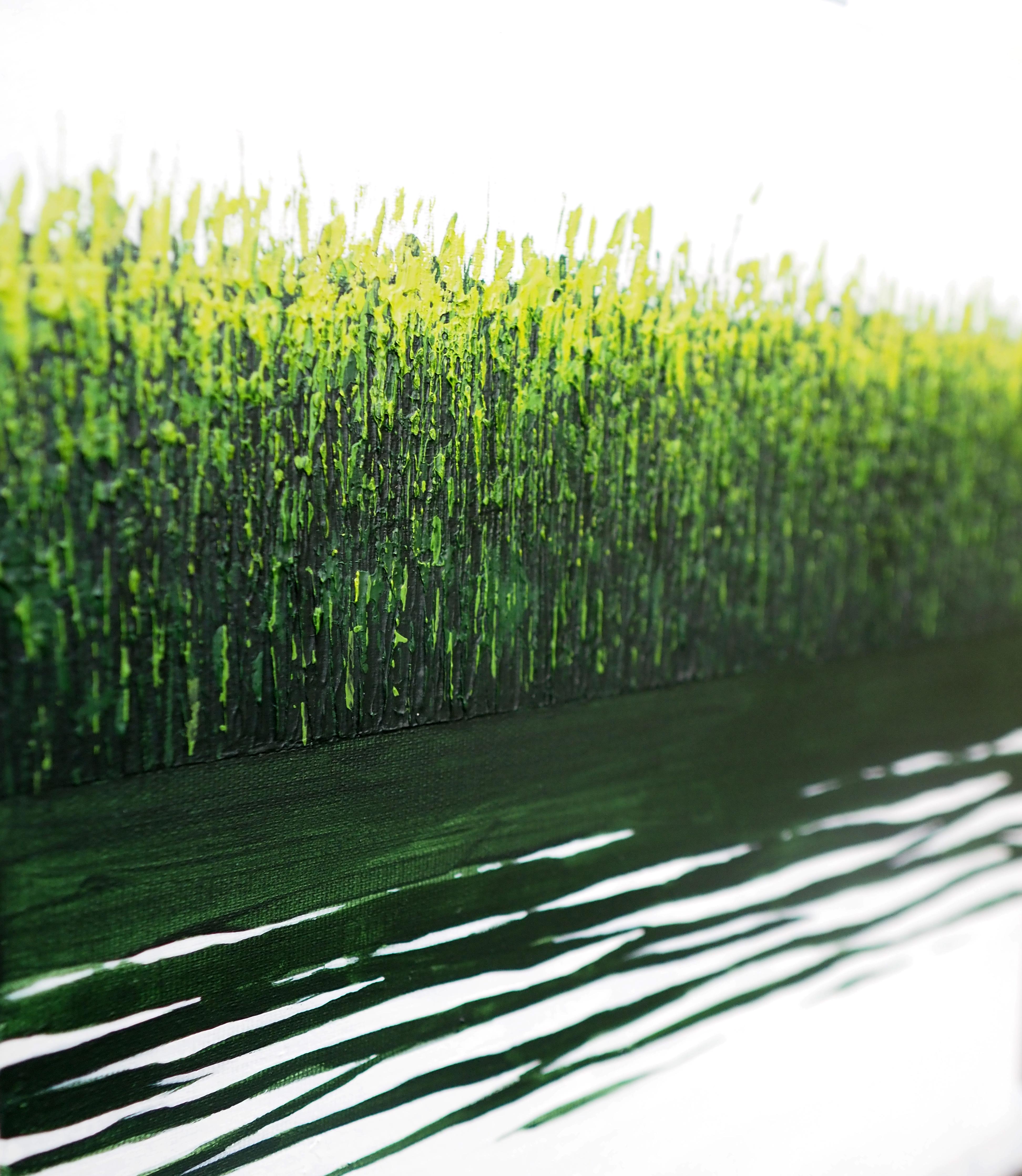 GRASSES V Triptyque - Paysage atmosphérique, peinture moderne de paysage marin.  en vente 5
