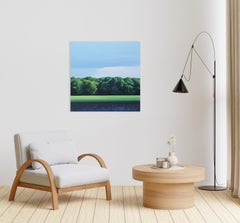 Landscape VII - Contemporary Atmospheric and Modern Lake, Seascape Painting