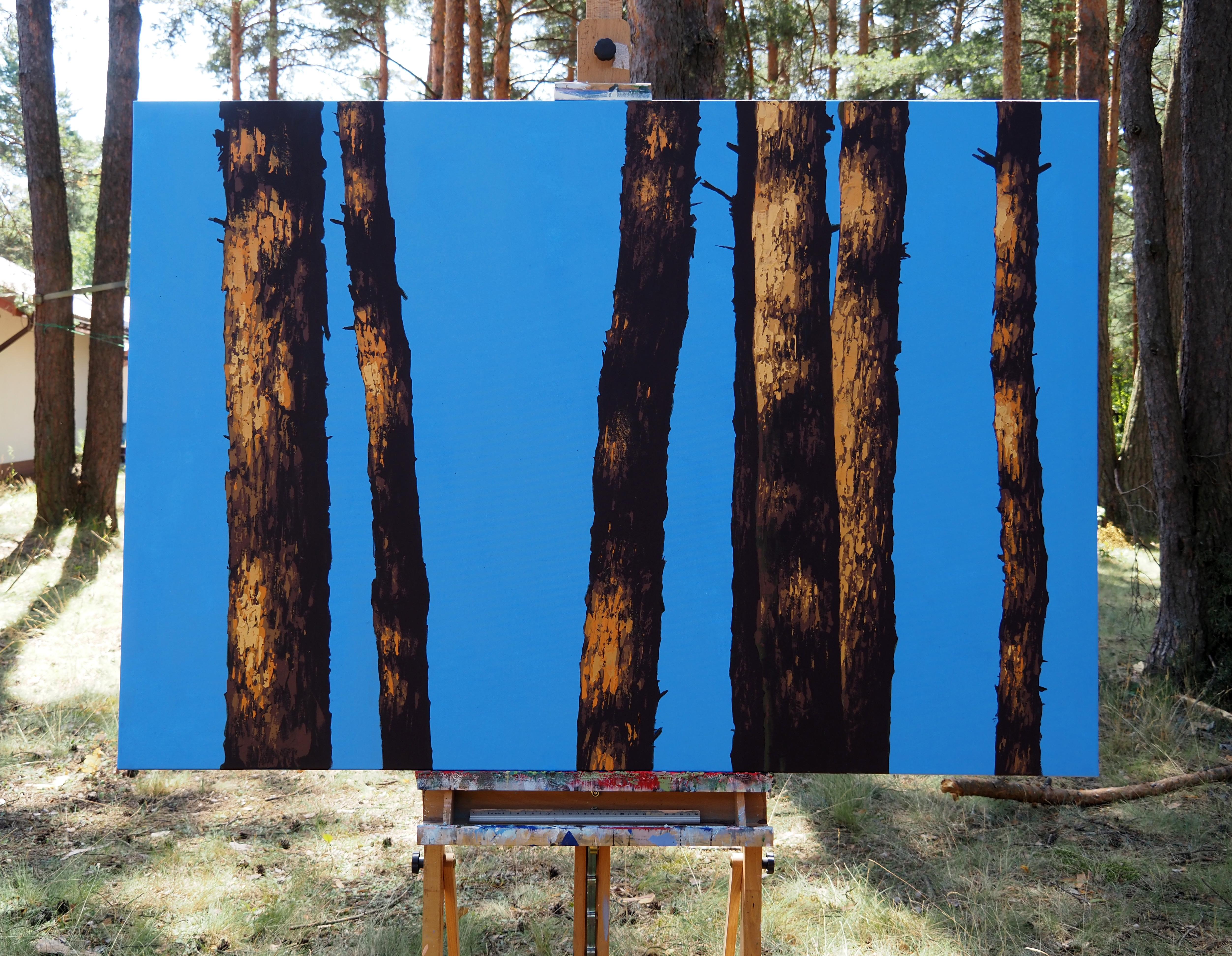 PINES (Sosny)  - Zeitgenössische atmosphärische Landschaften,  Moderne Seelandschaftsmalerei – Painting von Grzegorz Wójcik