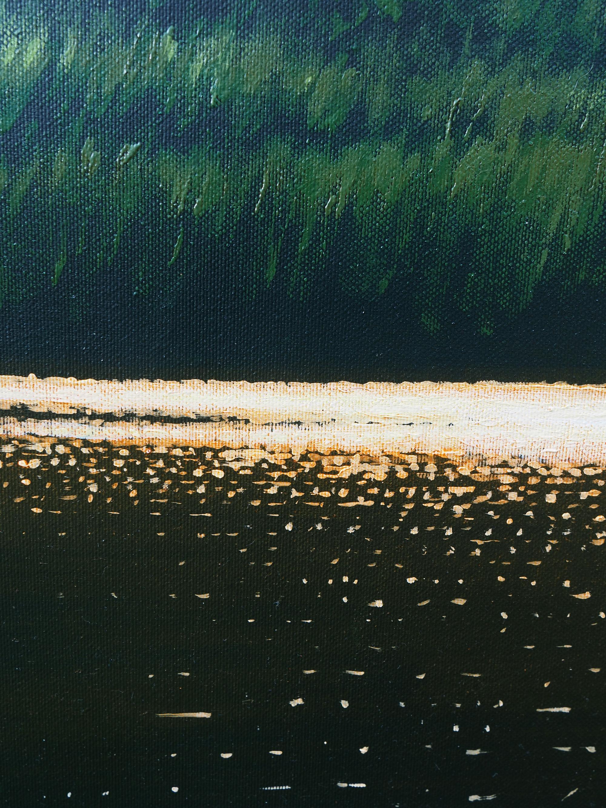 A few words of the artist about his art:

When i painting landscapes, I usually choose simple geometric arrangements, contrasts of verticals and levels. I juxtapose the smooth surface of the sky with the rough texture of earth or grass. 
I paint