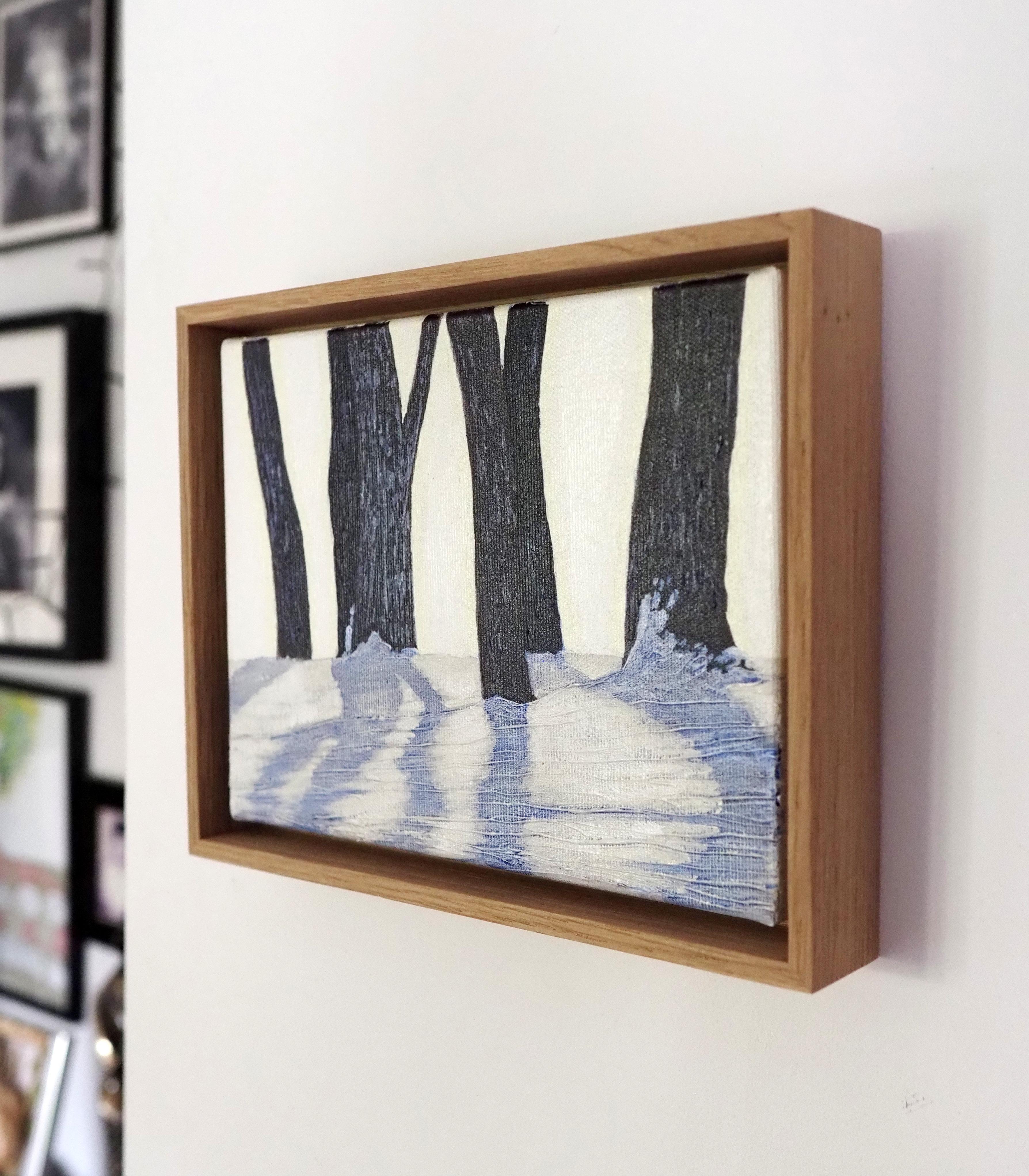 Kleine Winterlandschaft - Atmosphärische Nature Malerei, gerahmt (Zeitgenössisch), Painting, von Grzegorz Wójcik