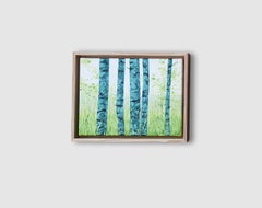 Sommerbirken  - Atmosphärische Nature-Malerei, gerahmt