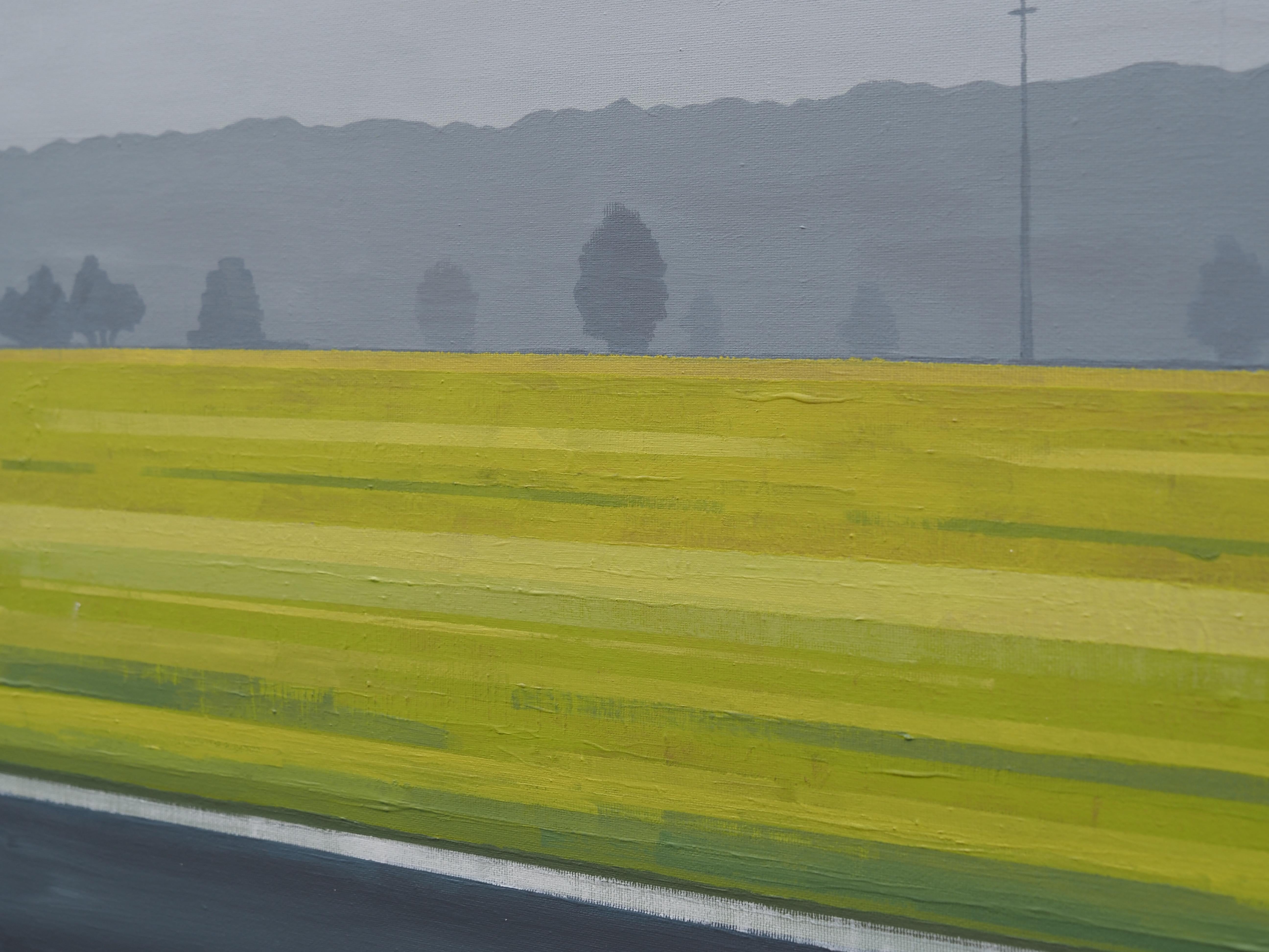 The Road I - Contemporary Atmospheric Landscape,  Modern Nature Painting - Gray Landscape Painting by Grzegorz Wójcik