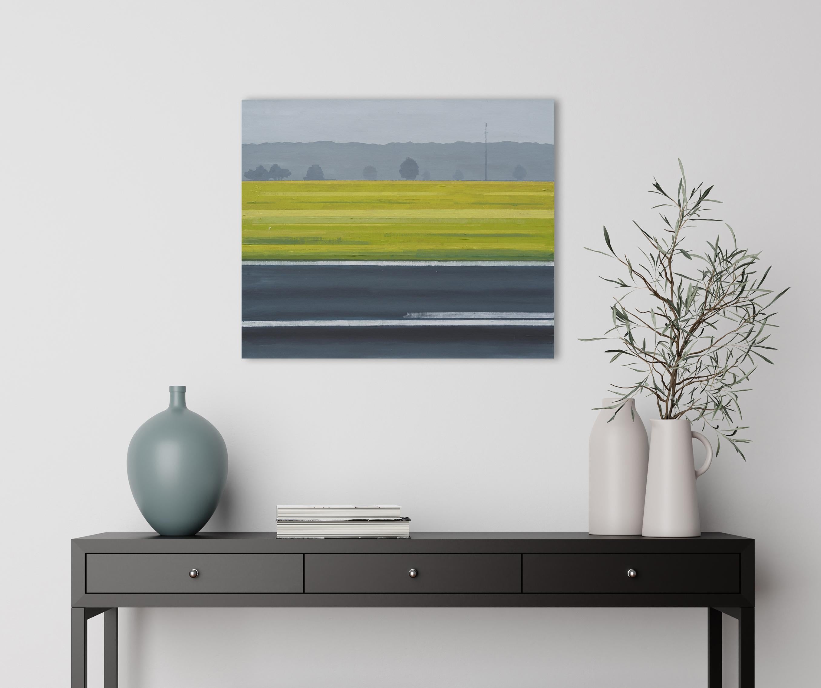 A few words of the artist about his art:

When i painting landscapes, I usually choose simple geometric arrangements, contrasts of verticals and levels. I juxtapose the smooth surface of the sky with the rough texture of earth or grass. 
I paint