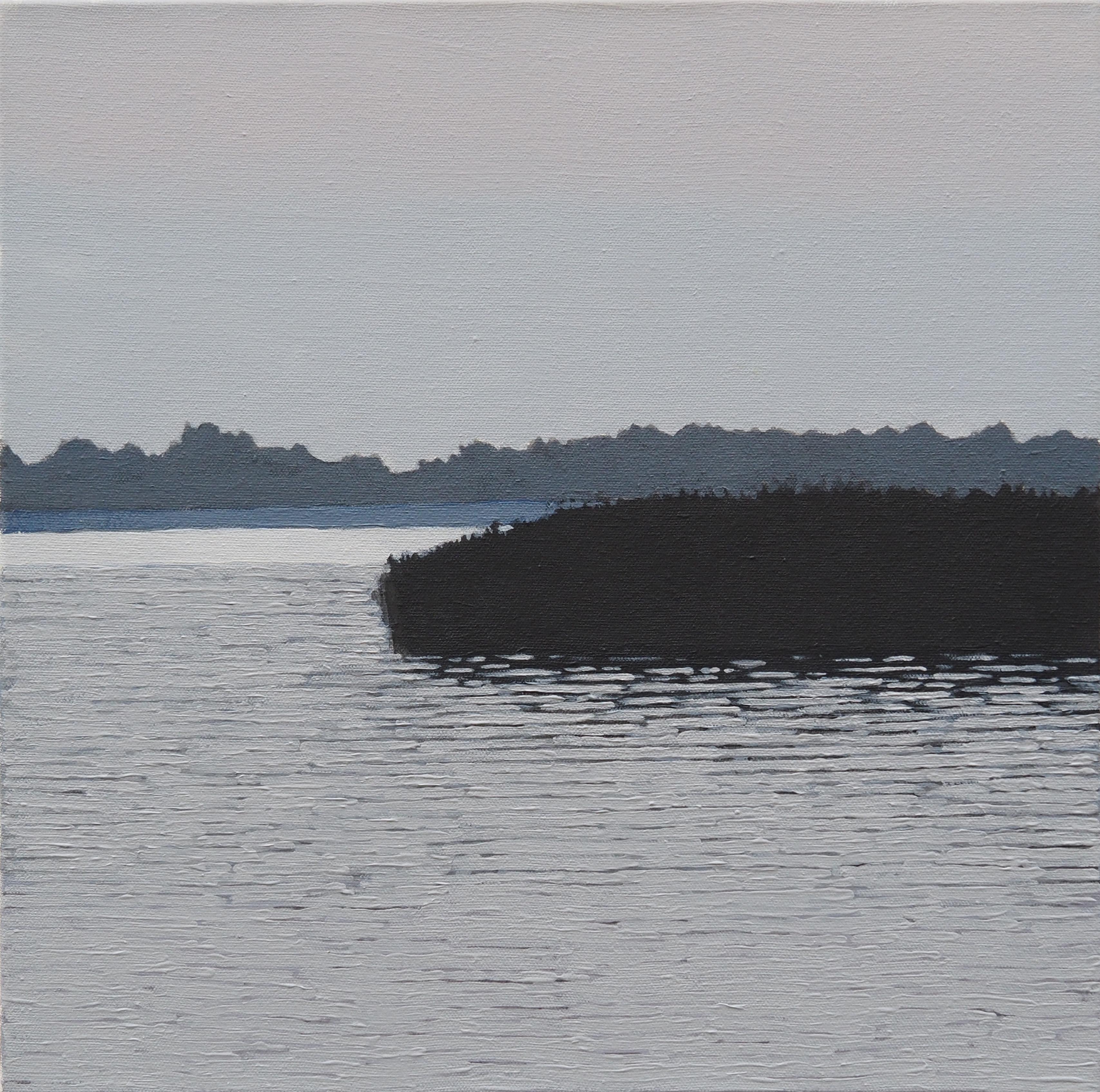 Untitled  (Island) - Contemporary Atmospheric Landscape,  Modern Nature Painting