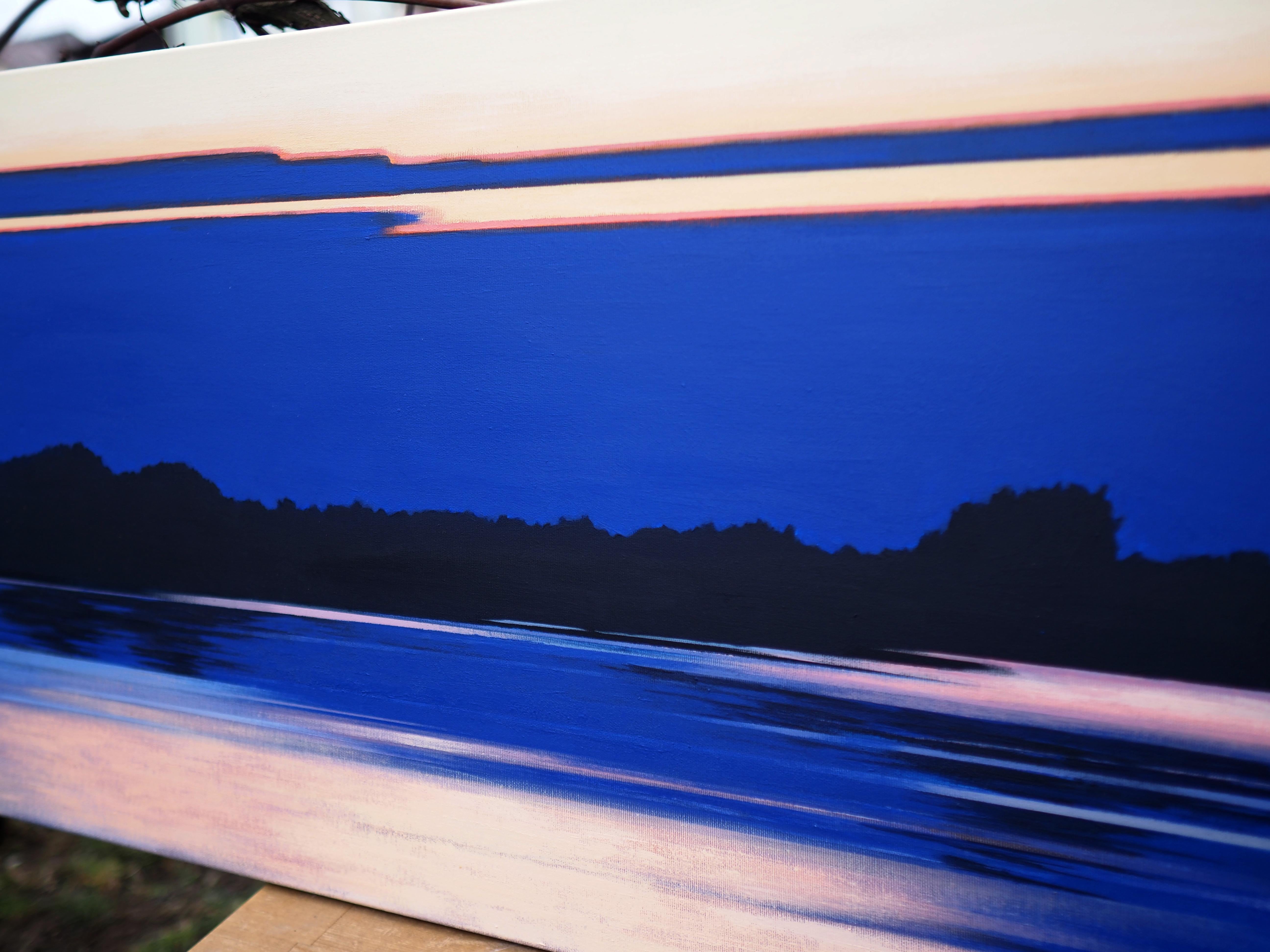 Río Vístula VII - Paisaje Atmosférico Contemporáneo,  Pintura moderna sobre la naturaleza en venta 1