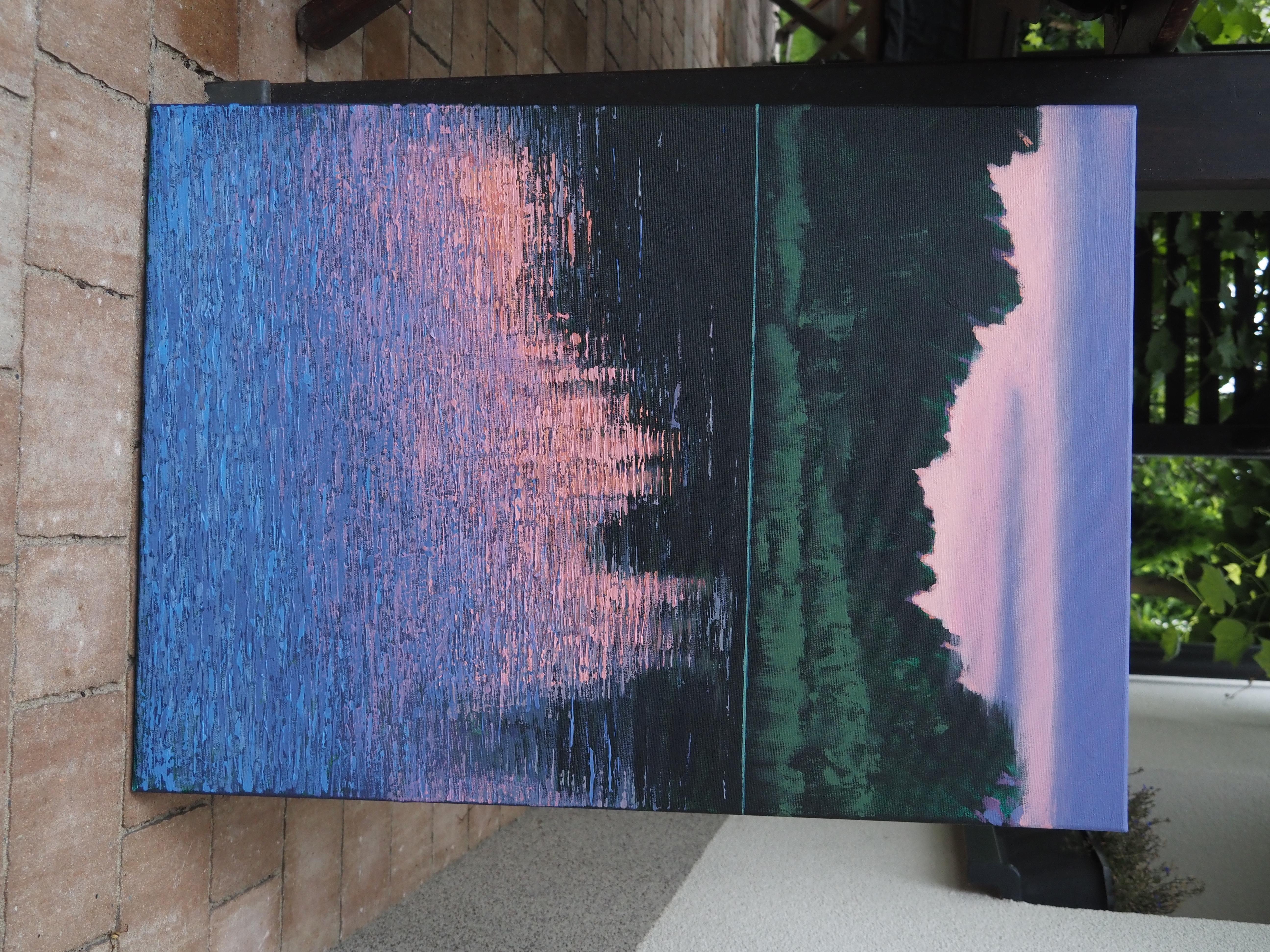 Vistula X  -  Modern Contemporary Atmospheric Landscape - Painting by Grzegorz Wójcik