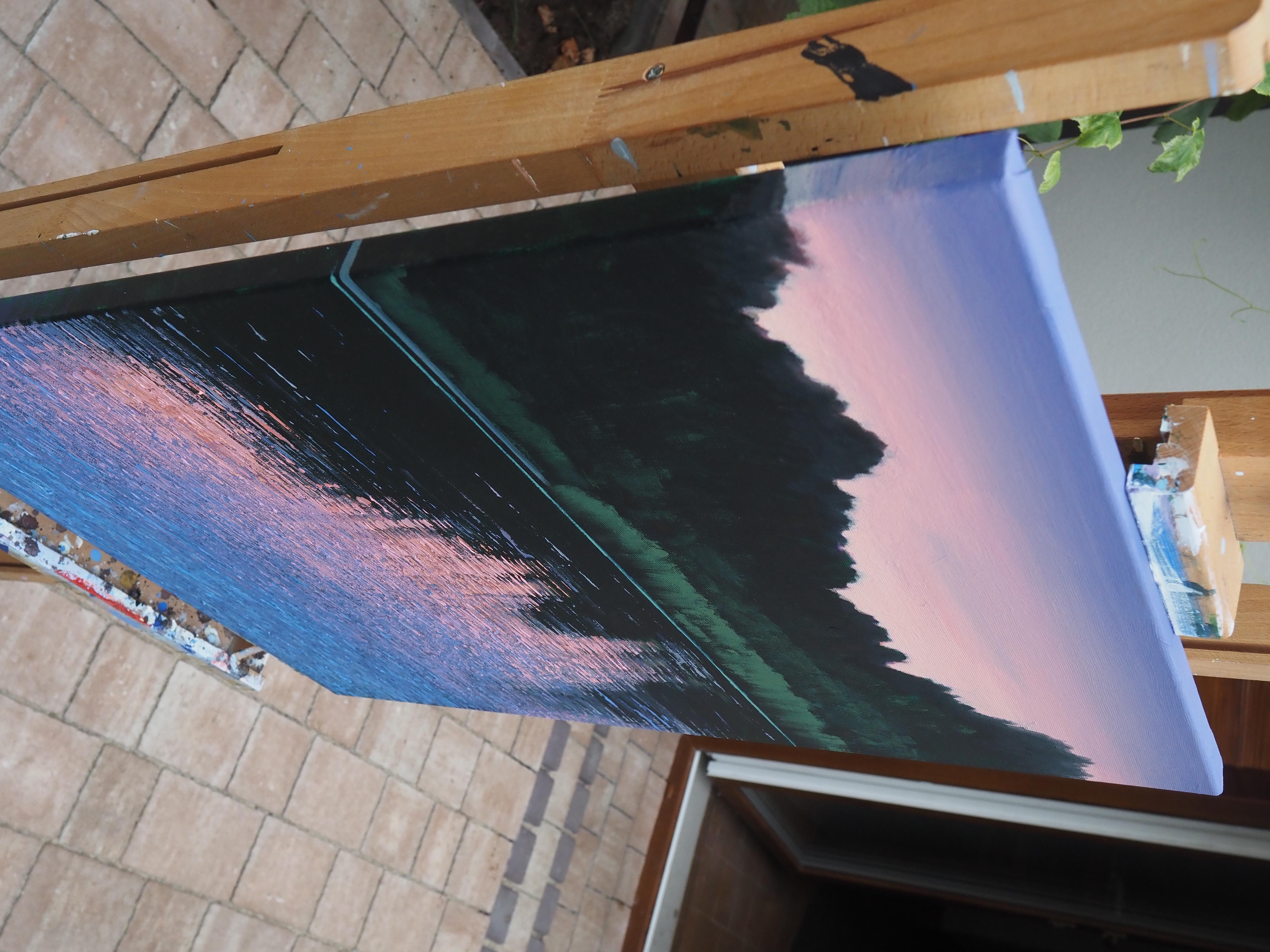 Vistula X  -  Modern Contemporary Atmospheric Landscape For Sale 3