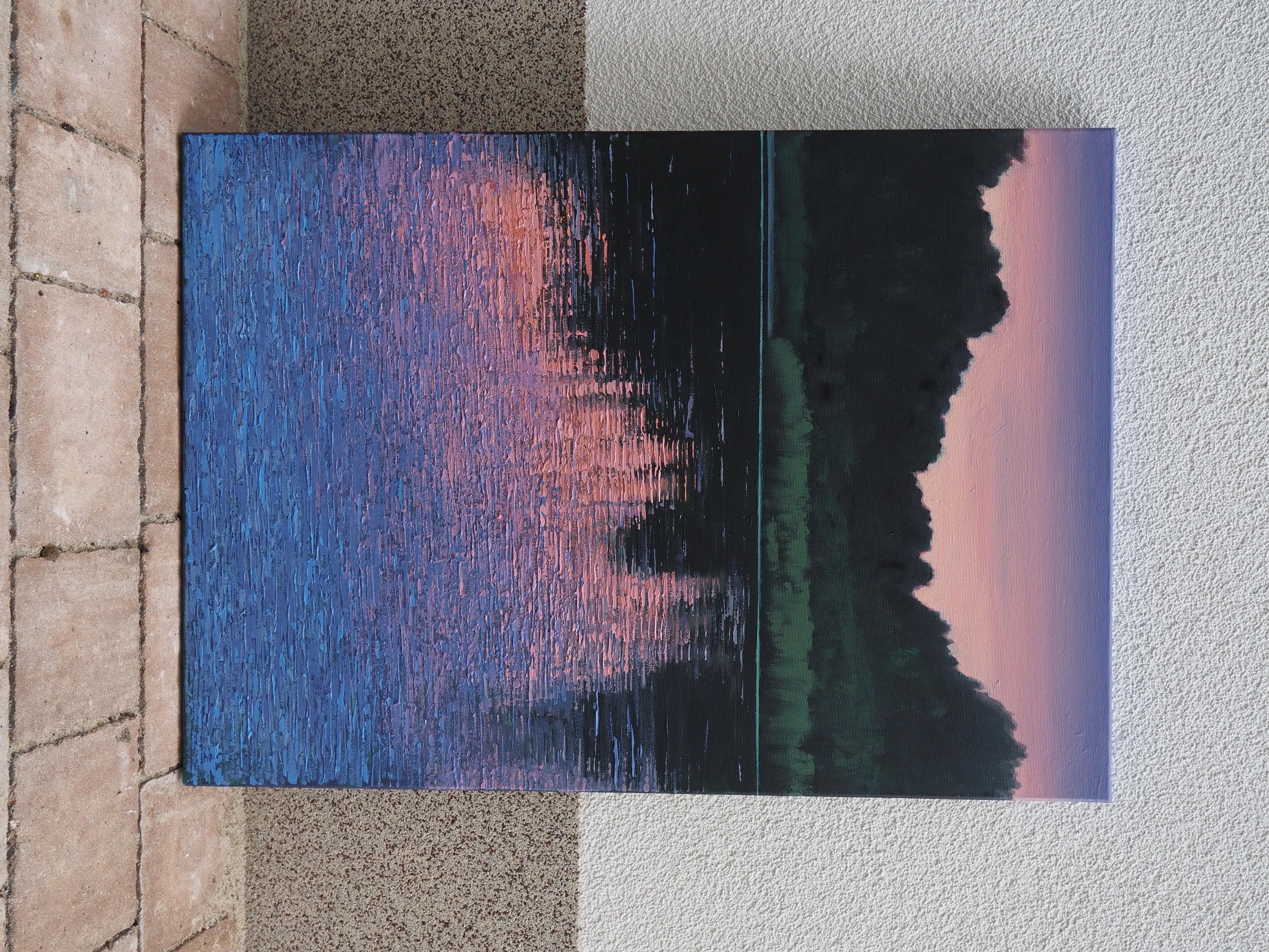 Vistula X  -  Modern Contemporary Atmospheric Landscape For Sale 4