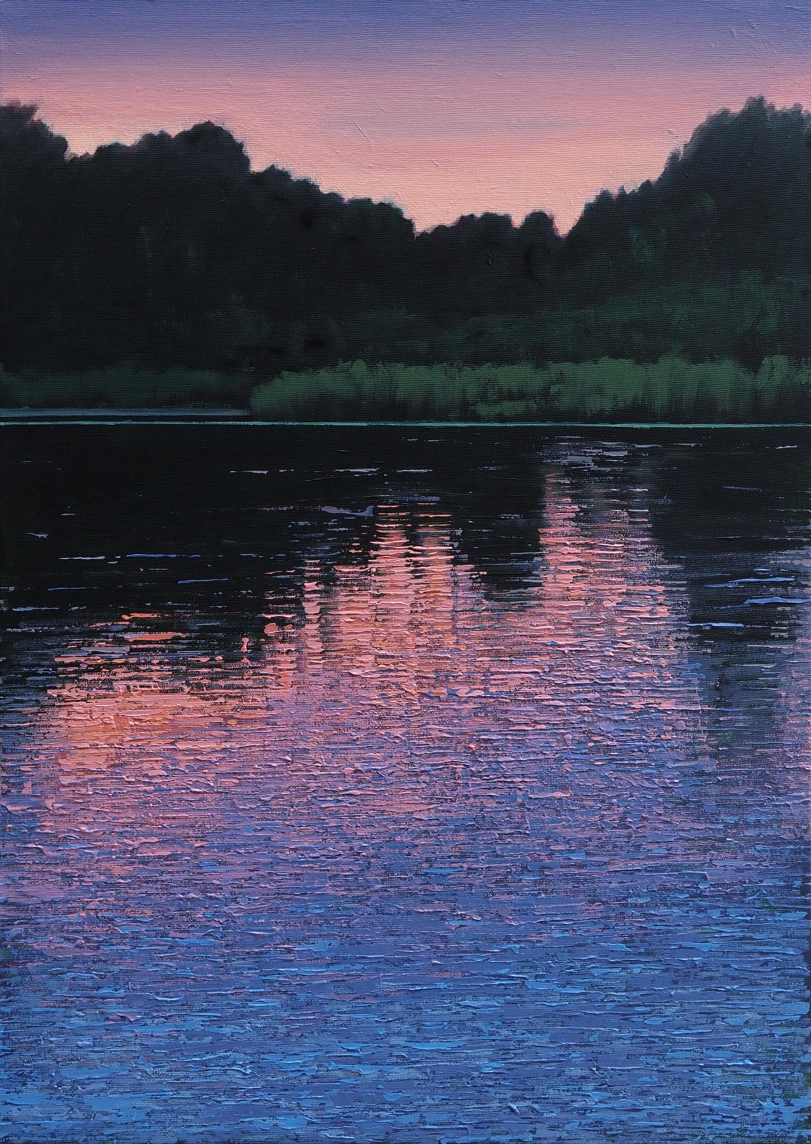 Grzegorz Wójcik Landscape Painting - Vistula X  -  Modern Contemporary Atmospheric Landscape